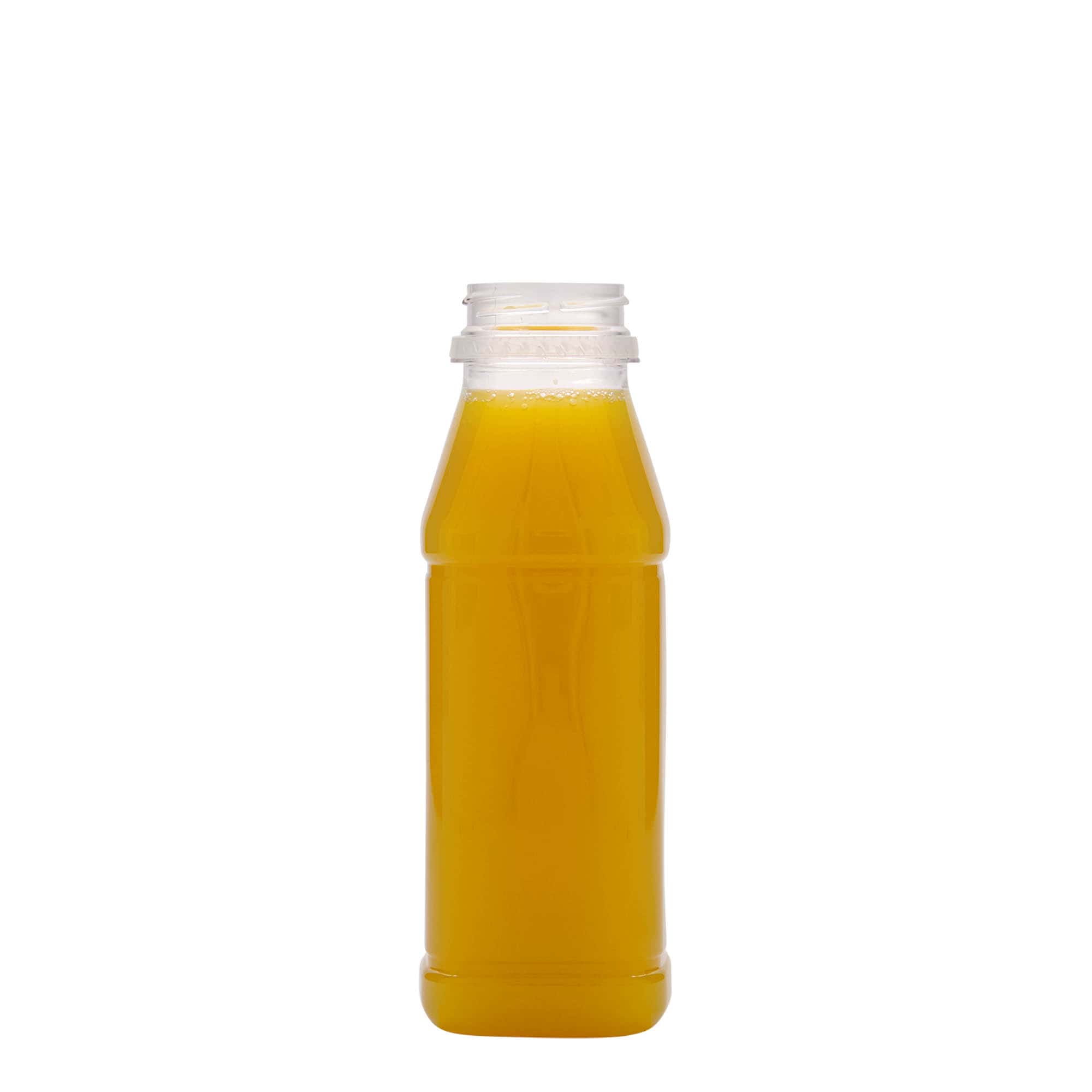 330 ml PET bottle ‘Milk and Juice Carré’, square, plastic, opening: 38 mm