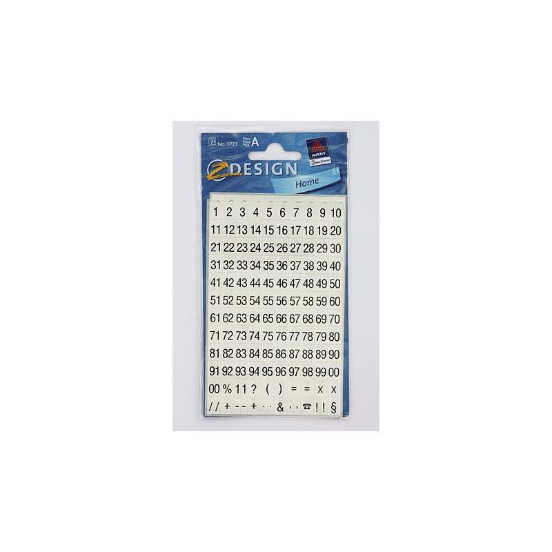 Zweckform Stickers 'Numbers 1-99', plastic, black