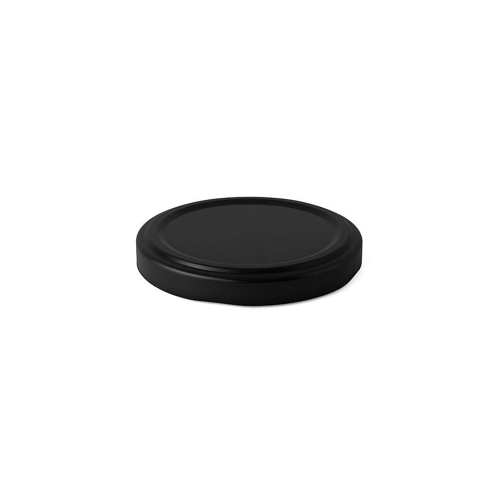 Twist-off lid, tinplate, black, for opening: TO 53