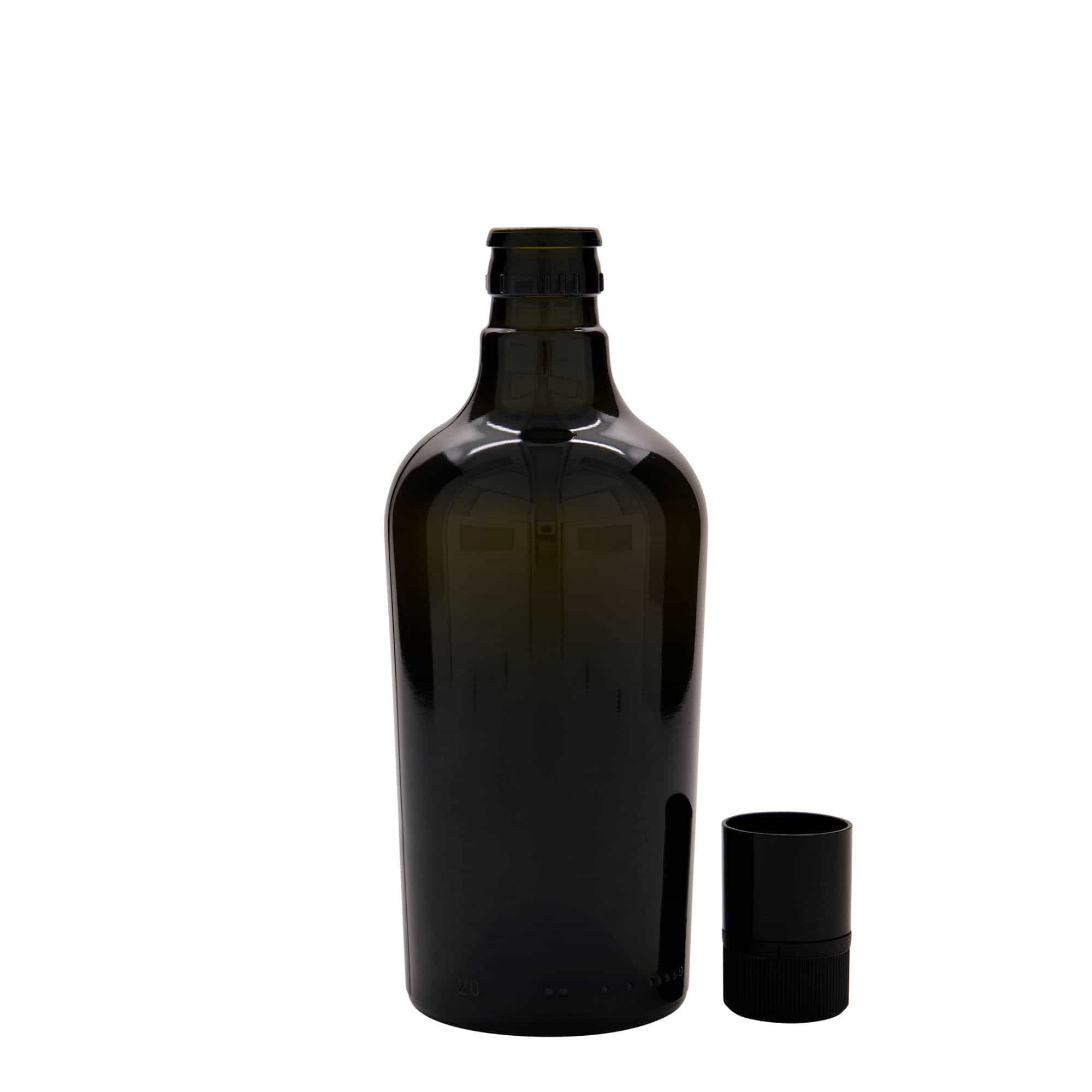 500 ml oil/vinegar bottle 'Oleum', glass, antique green, closure: DOP