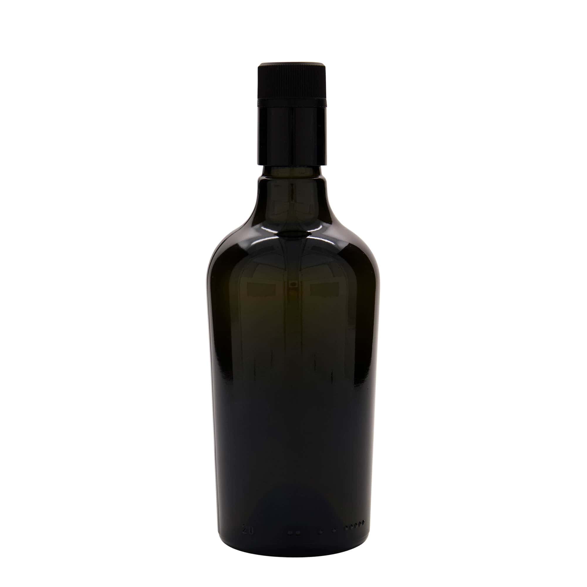 500 ml vinegar/oil bottle 'Oleum', glass, antique green, opening: DOP