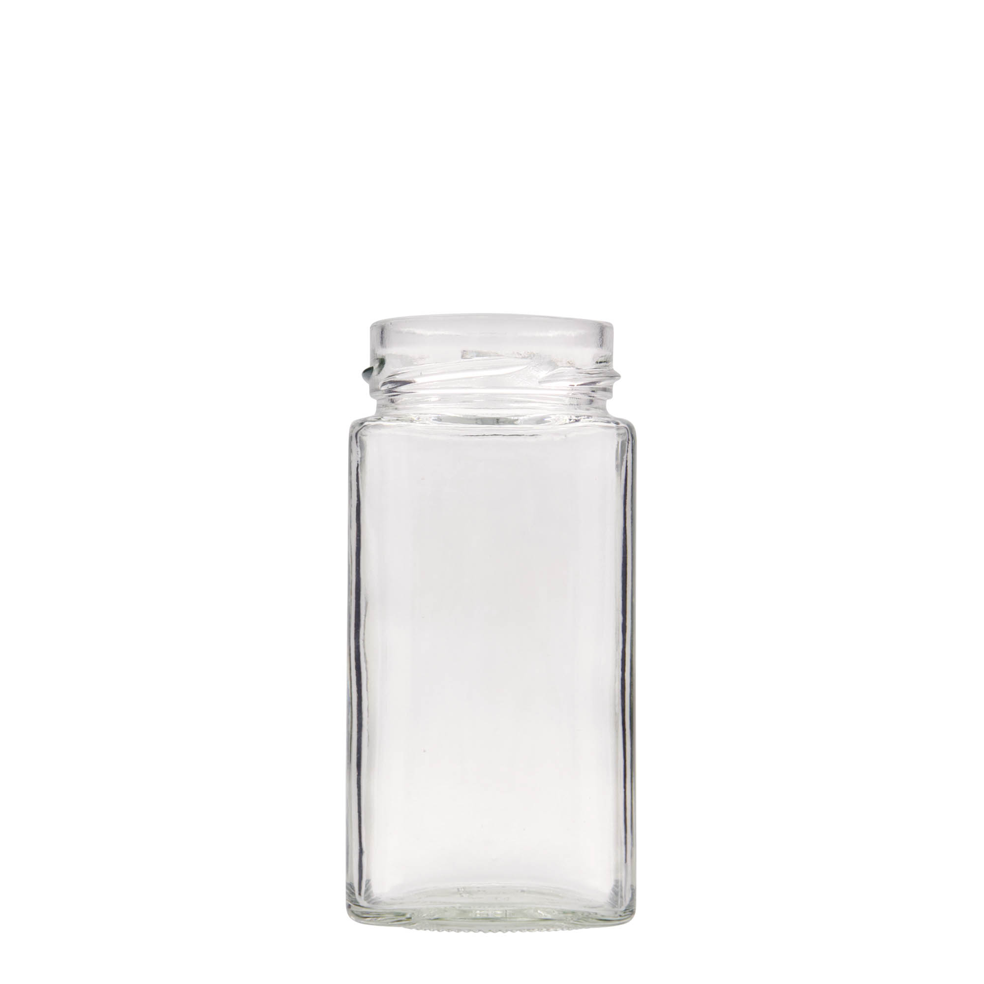 314 ml square jar 'Funny', opening: Deep-Twist-Off (DTO 58) 314 ml square jar 'Funny', opening: Deep-Twist-Off (DTO 58)