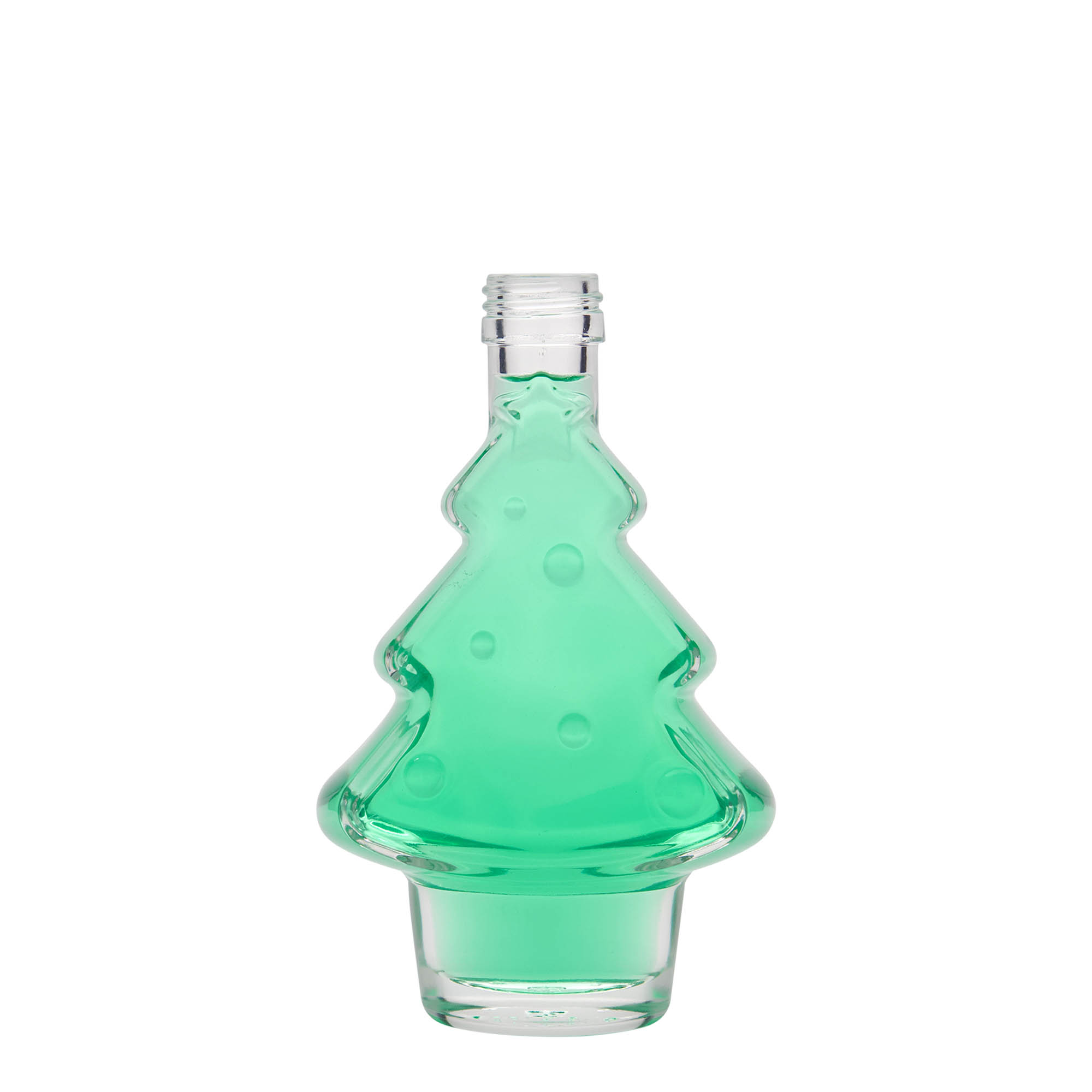 200 ml glass bottle 'Christmas tree', opening: PP 28 200 ml glass bottle 'Christmas tree', opening: PP 28