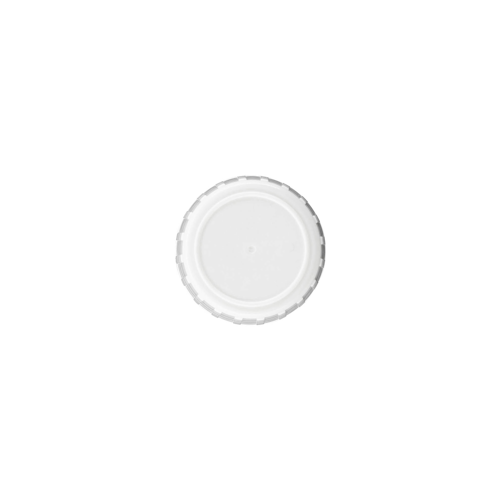 Screw cap, PP plastic, white, for opening: PP 28 Screw cap, PP plastic, white, for opening: PP 28