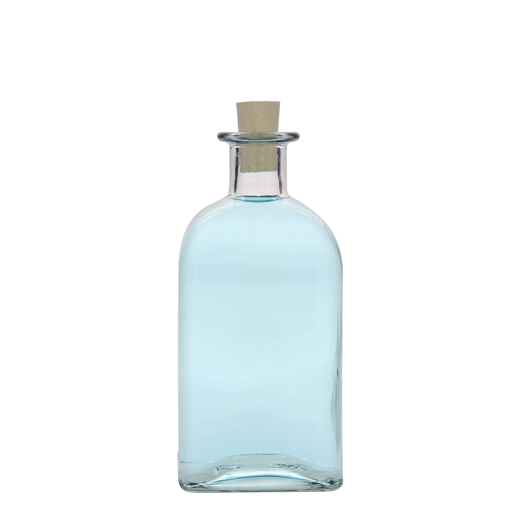 500 ml glass apothecary bottle Carré, square, closure: cork