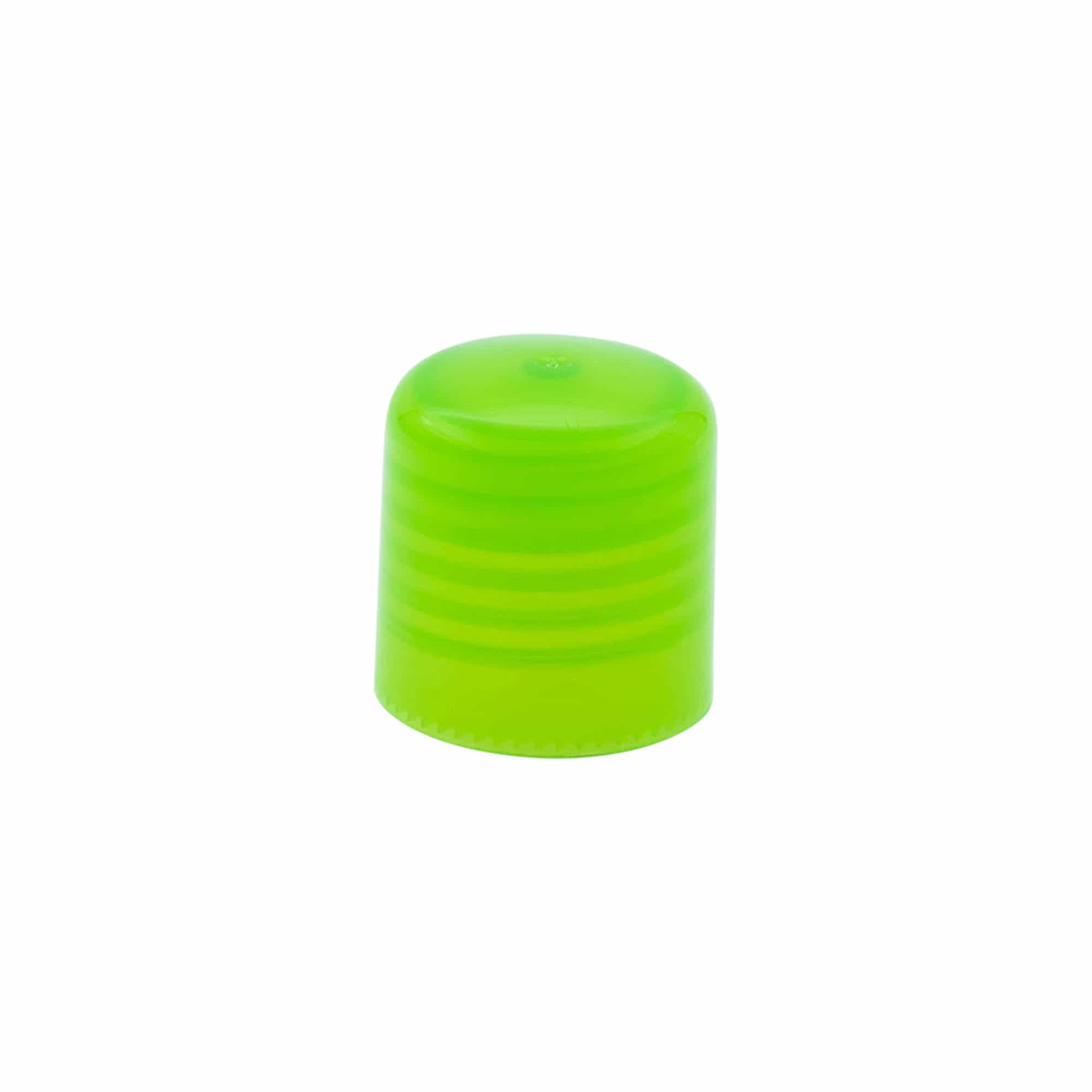 Screw cap with syringe insert, PP plastic, green, for opening: 24/410