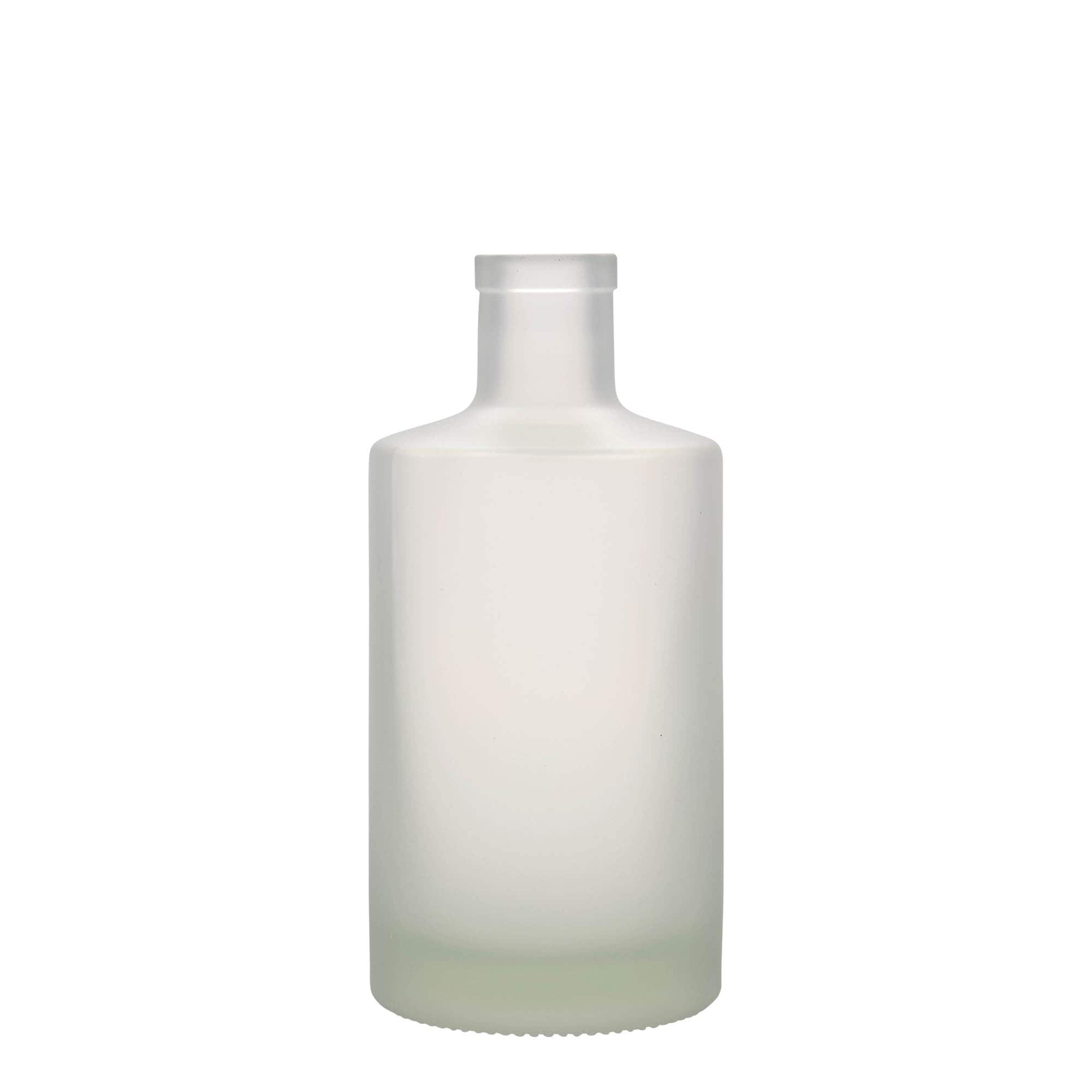 500 ml glass bottle 'Caroline', frosted, neck: cork