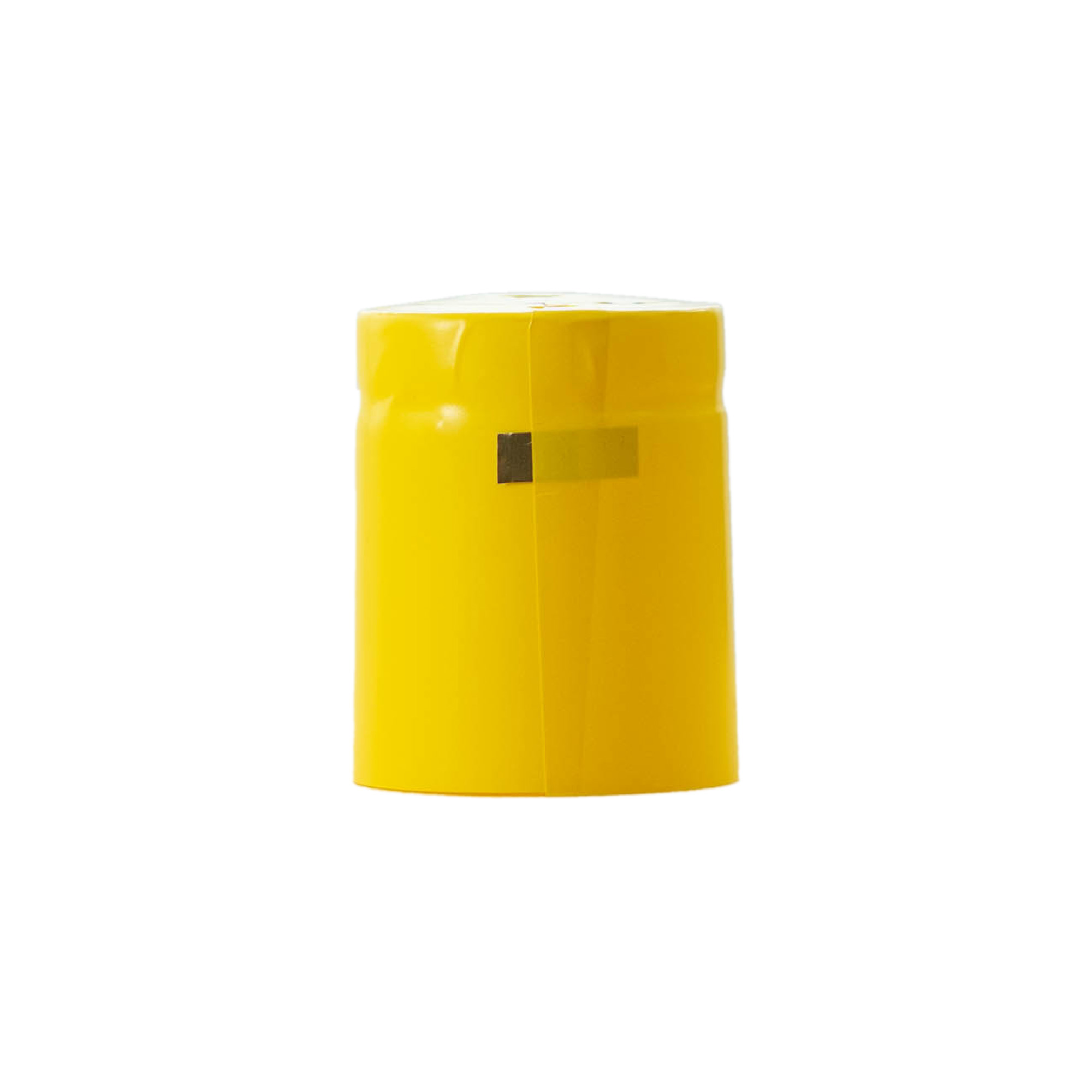 Shrink capsule 32x41, PVC plastic, yellow Shrink capsule 32x41, PVC plastic, yellow