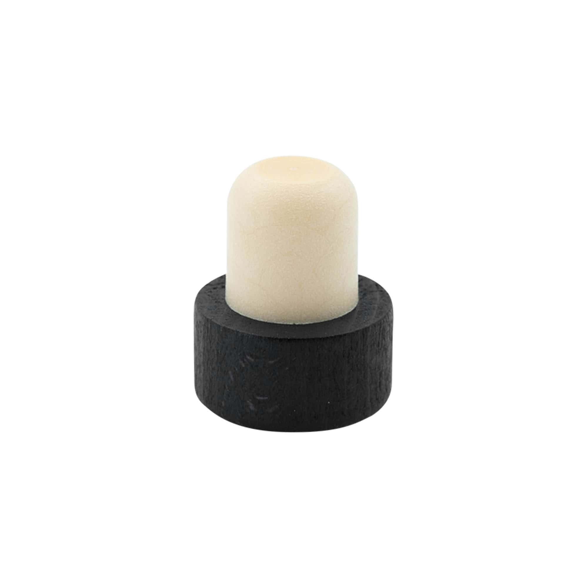 Grip corks 19 mm, wood/plastic, black, for opening: cork
