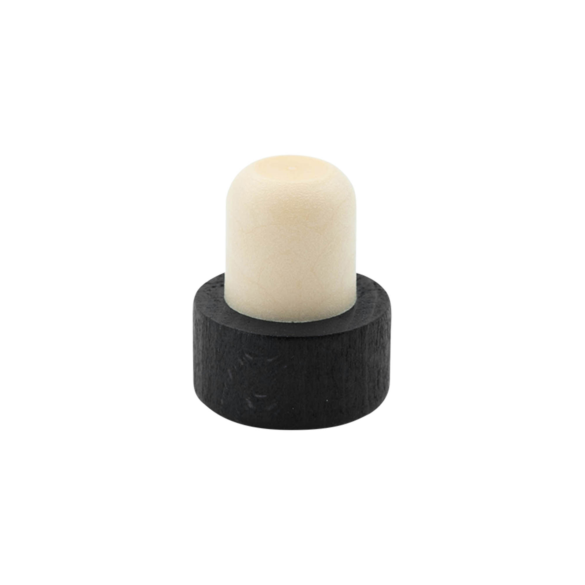 Grip corks 19 mm, wood/plastic, black, for opening: cork