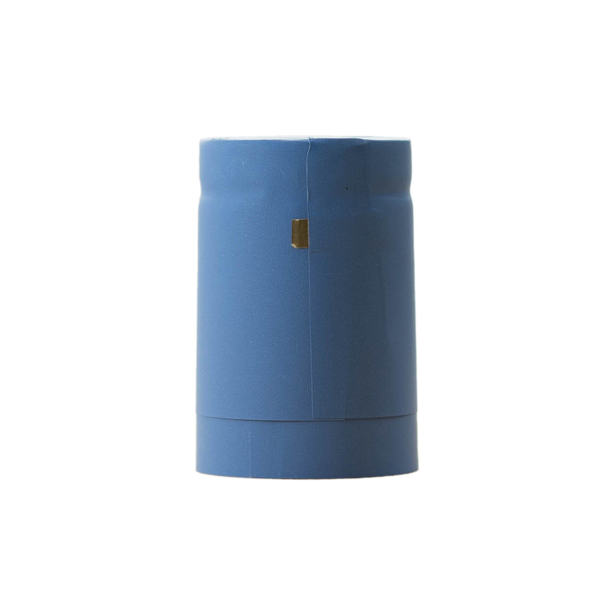 Shrink capsule 32x41, PVC plastic, sky blue Shrink capsule 32x41, PVC plastic, sky blue