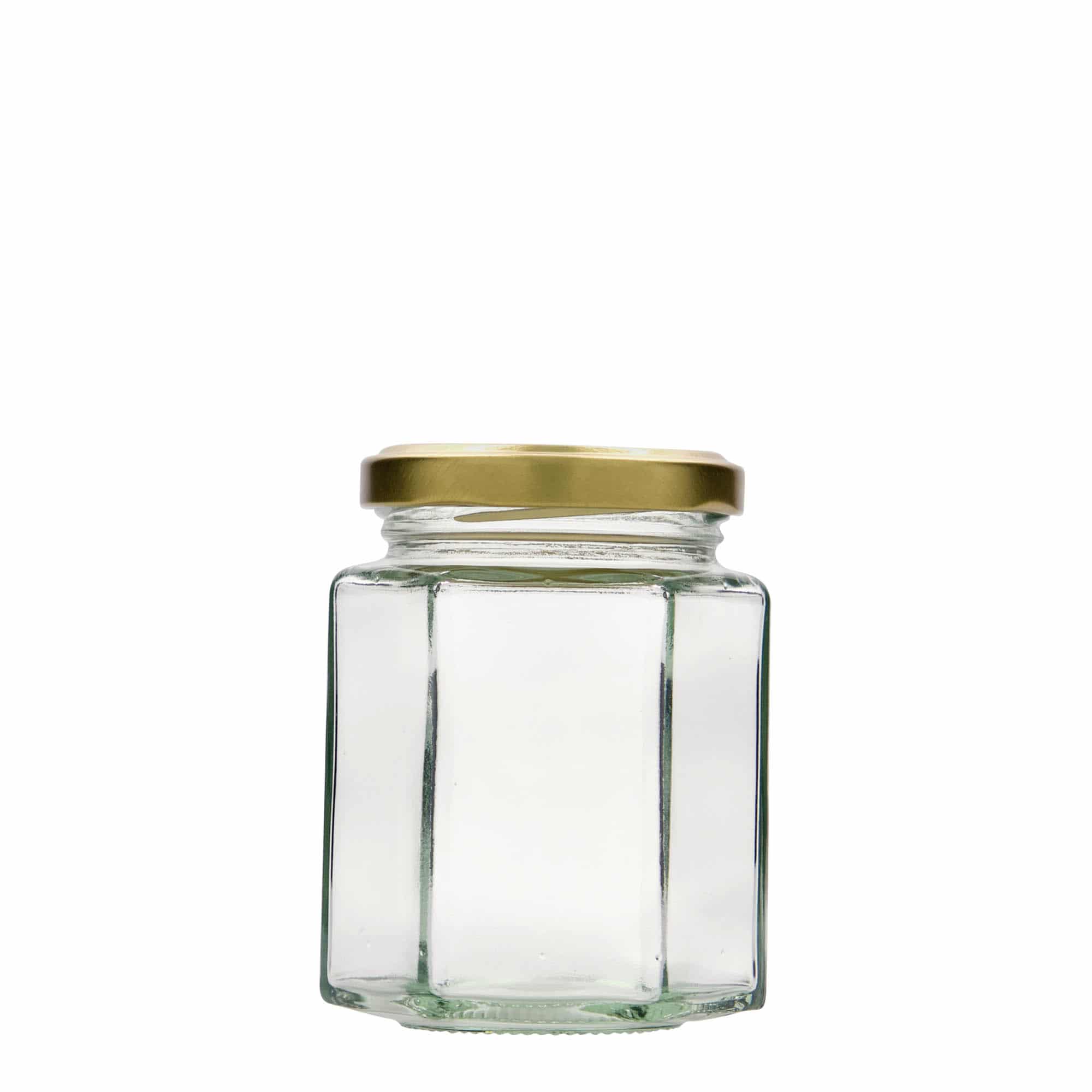 191 ml hexagonal jar, closure: twist off (TO 58)
