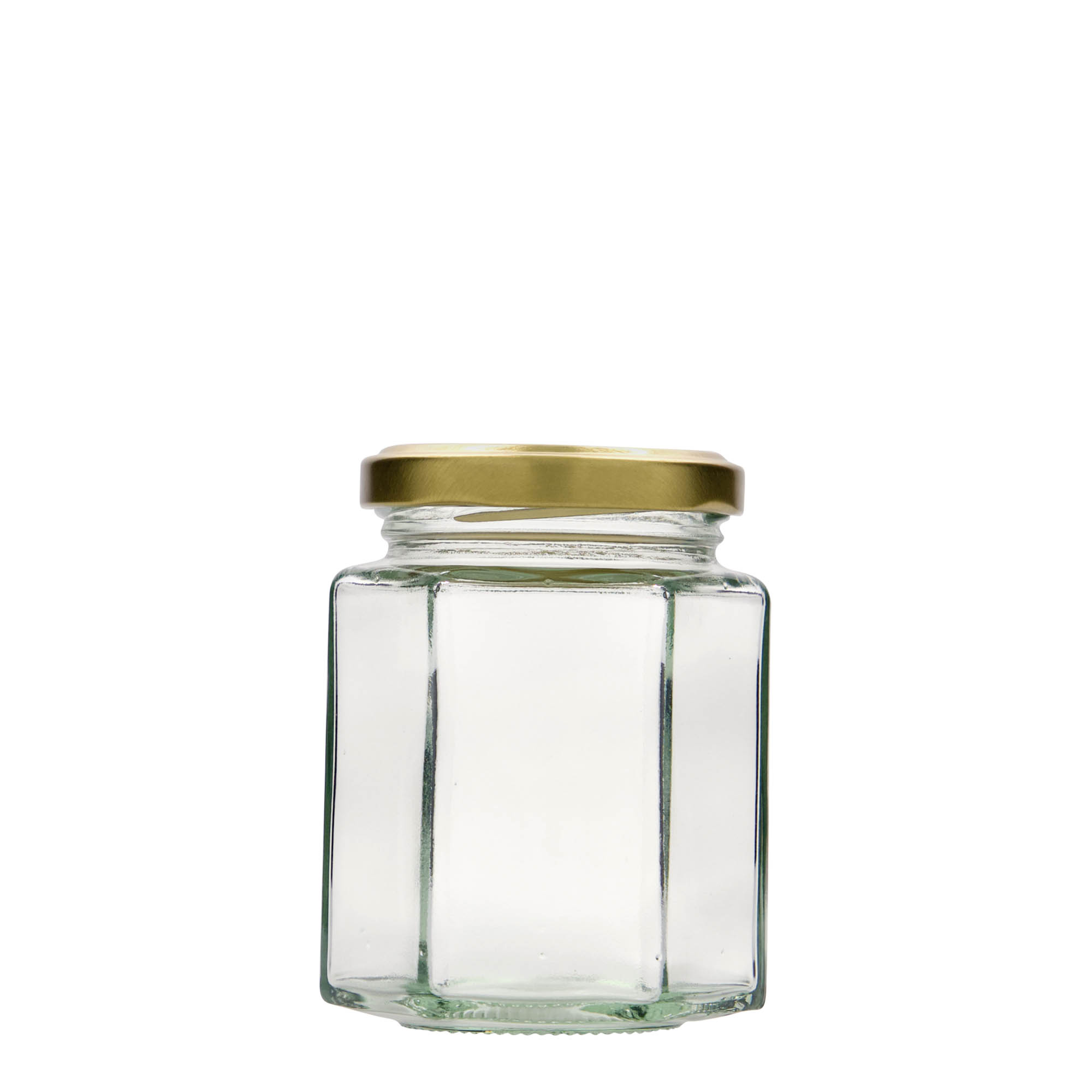 196 ml hexagonal glass, opening: twist-off (TO 58) 196 ml hexagonal glass, opening: twist-off (TO 58)