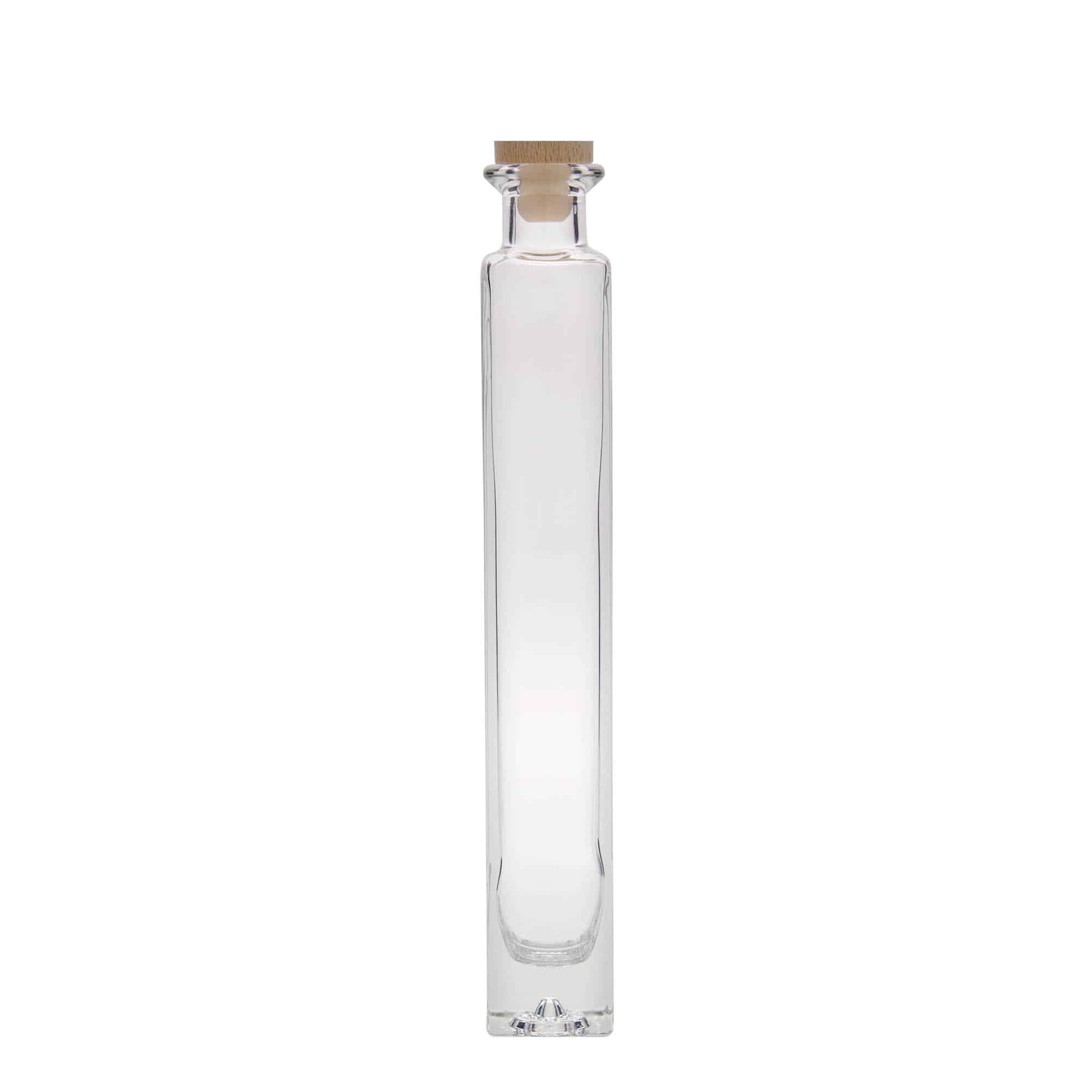 200 ml glass bottle 'Tommy', square, opening: cork