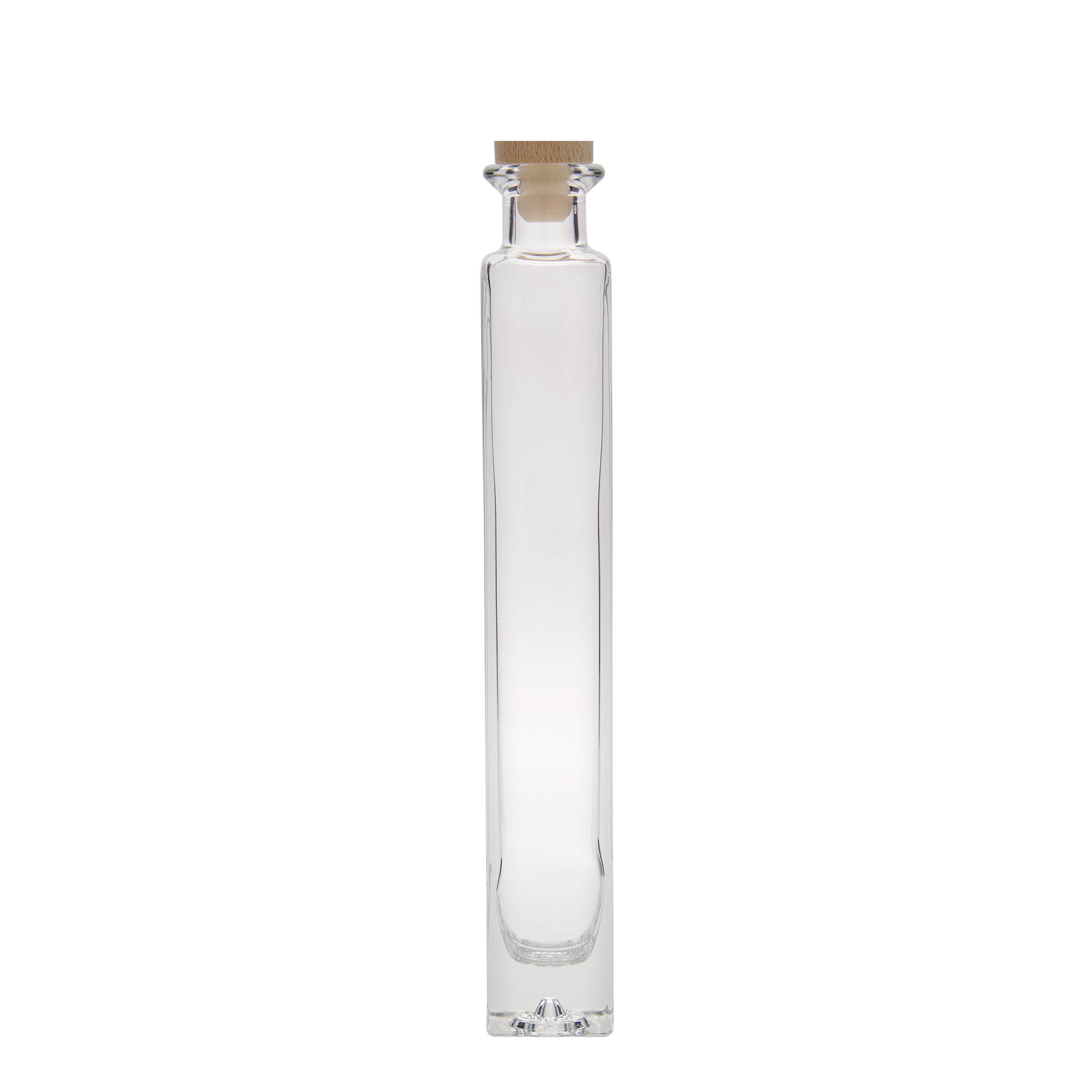 200 ml glass bottle ‘Tommy’, square, opening: cork