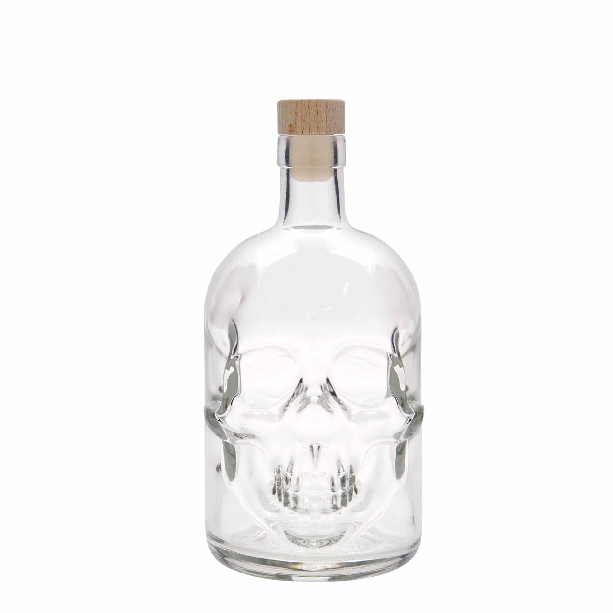 700 ml glass bottle 'Skull', closure: cork