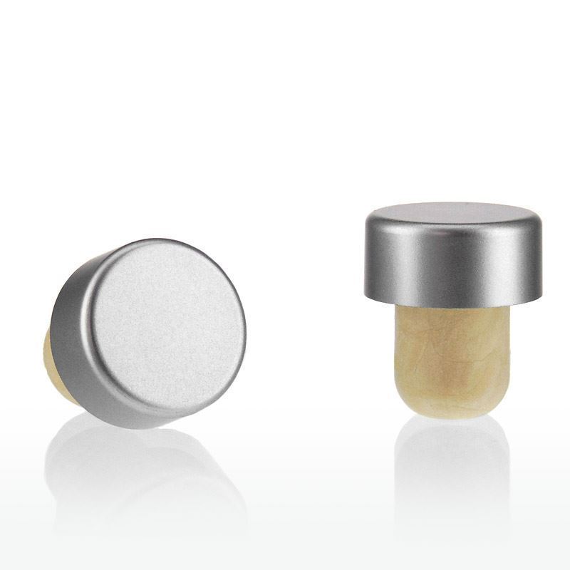 Handle cork 19 mm, plastic, silver, for opening: cork Handle cork 19 mm, plastic, silver, for opening: cork