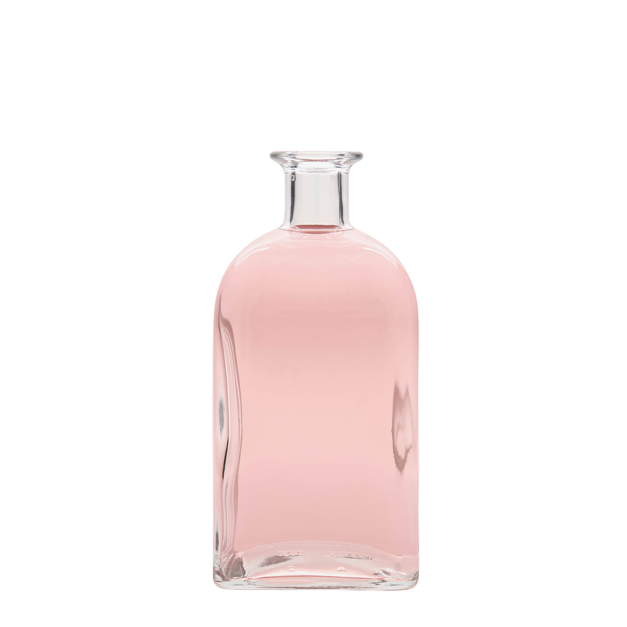 700 ml glass bottle Apothecary Carré, square, opening: cork