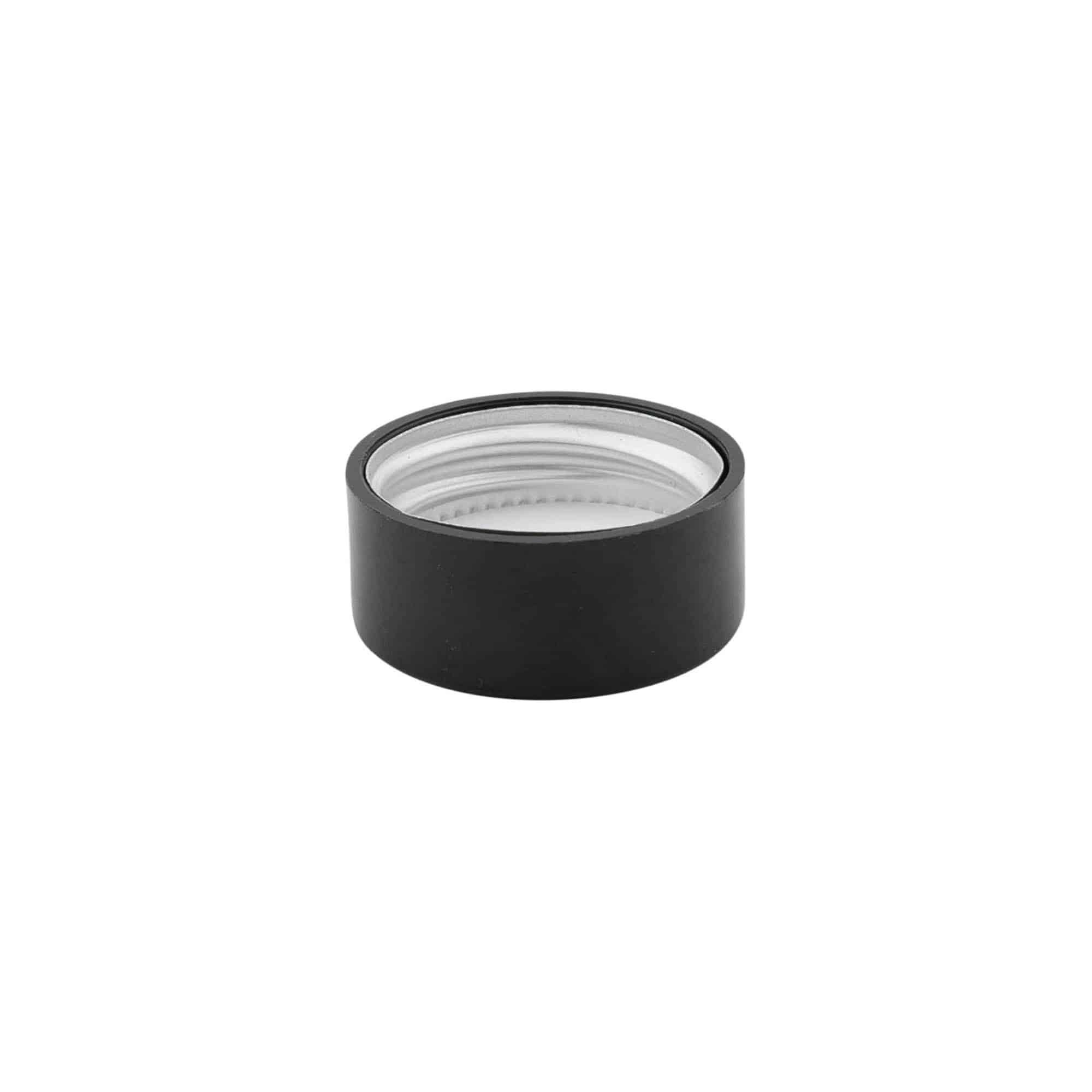 Screw cap, ABS plastic, black, for opening: GPI 28/400