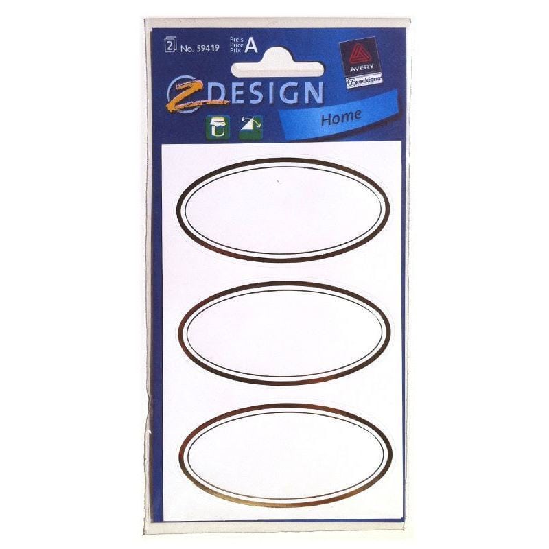 Zweckform Labels ‘Golden Frame’, oval, paper, white-gold
