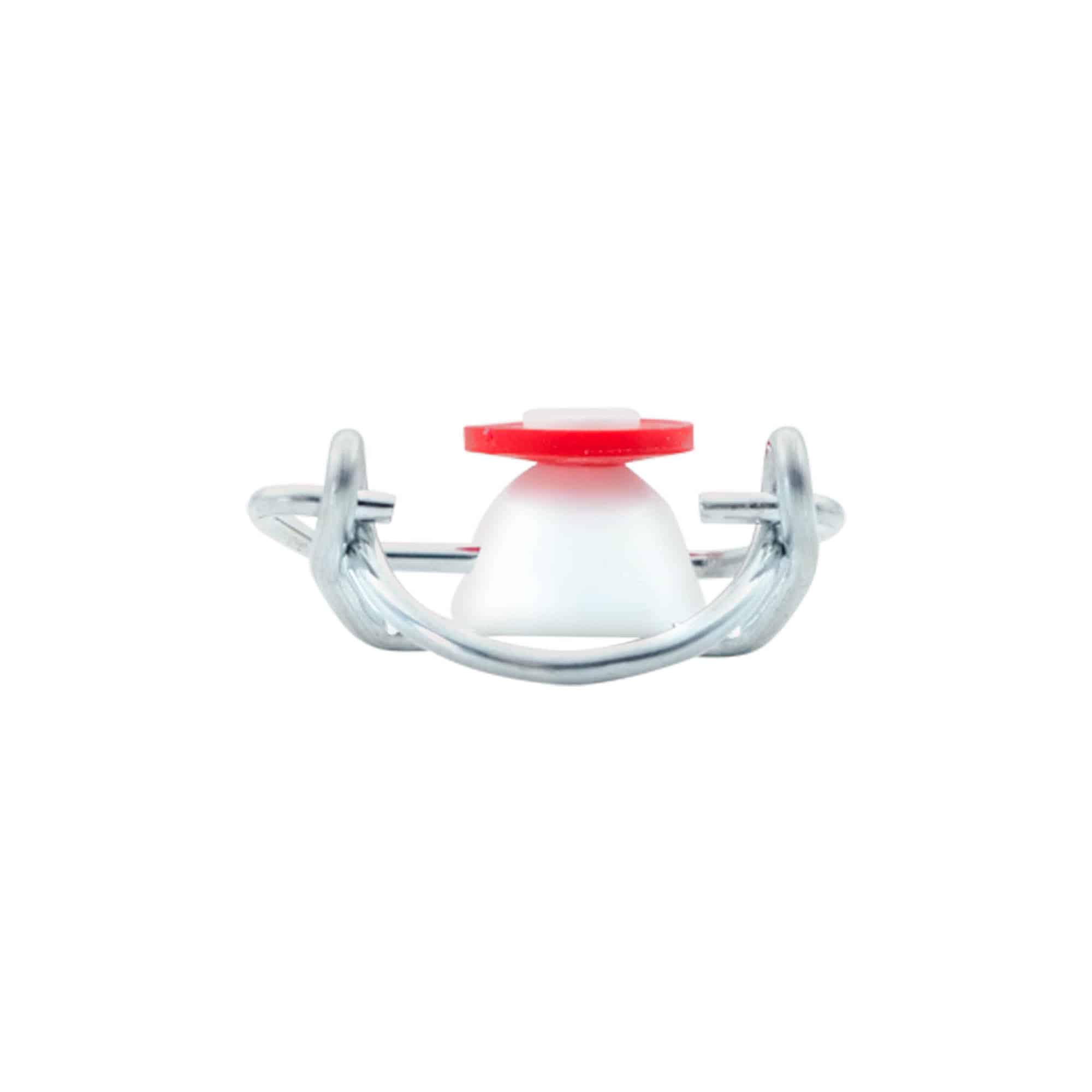 Mini toggle clasp, plastic, red-white Mini toggle clasp, plastic, red-white