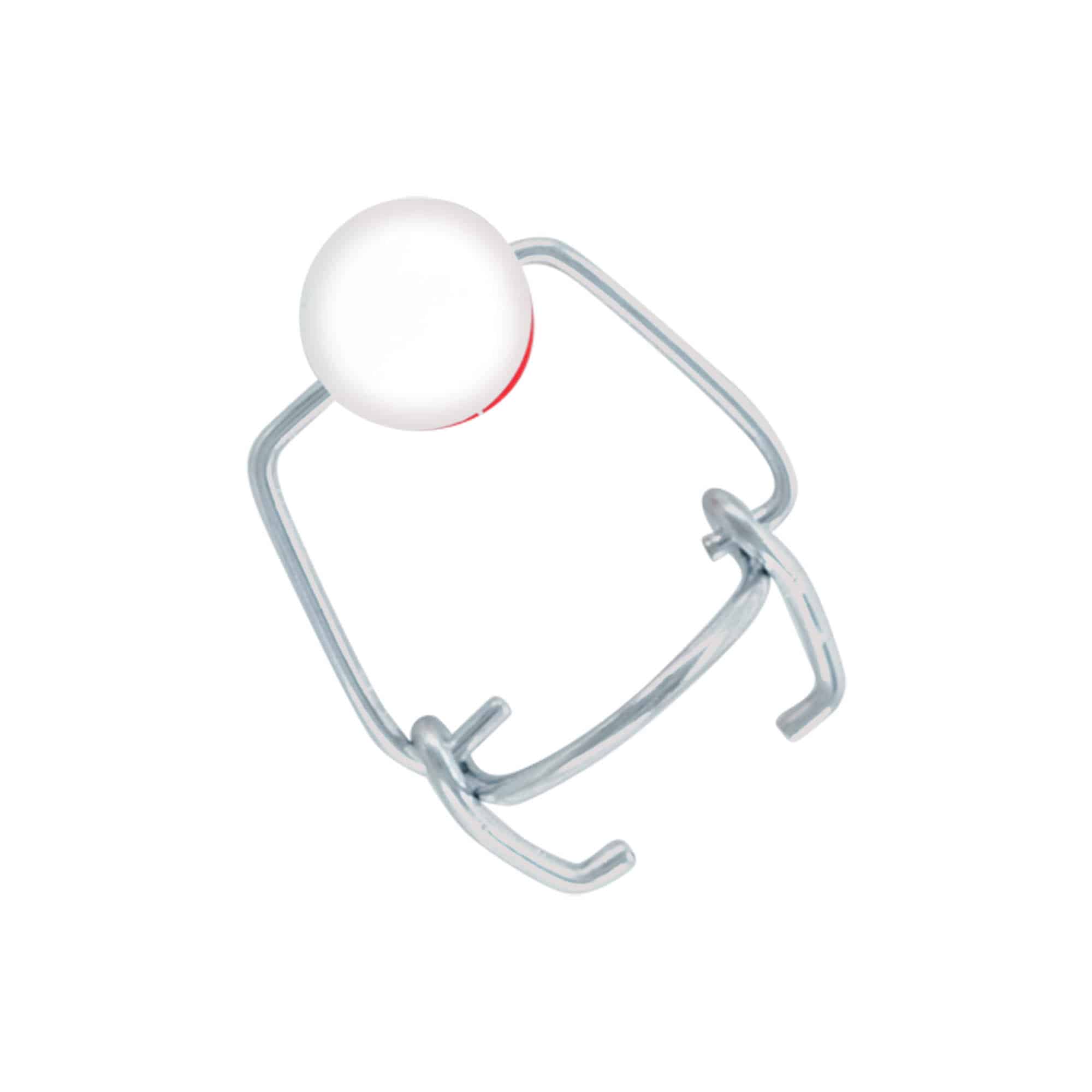 Mini toggle clasp, plastic, red-white Mini toggle clasp, plastic, red-white