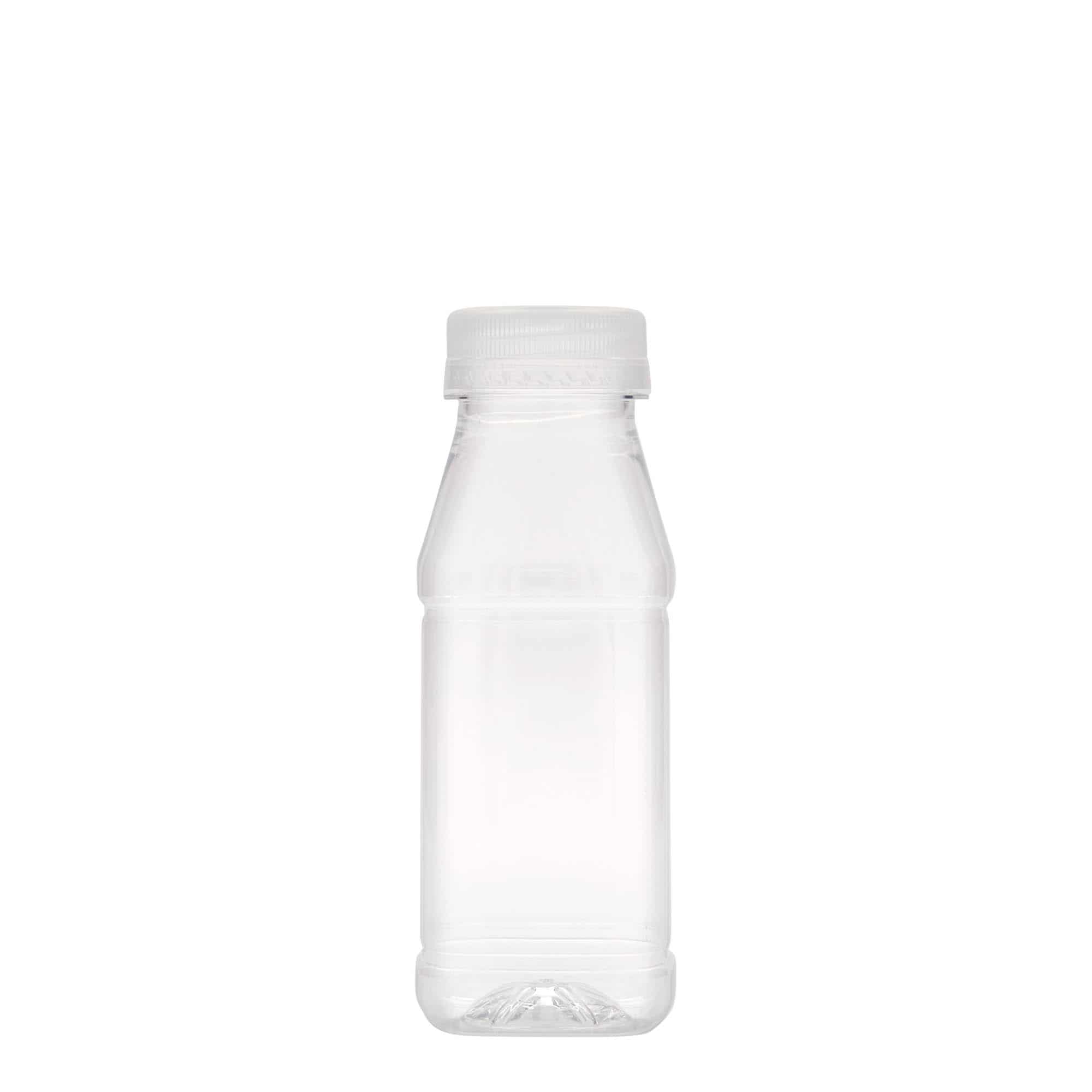 250 ml PET bottle 'Milk and Juice Carré', square, plastic, closure: 38 mm