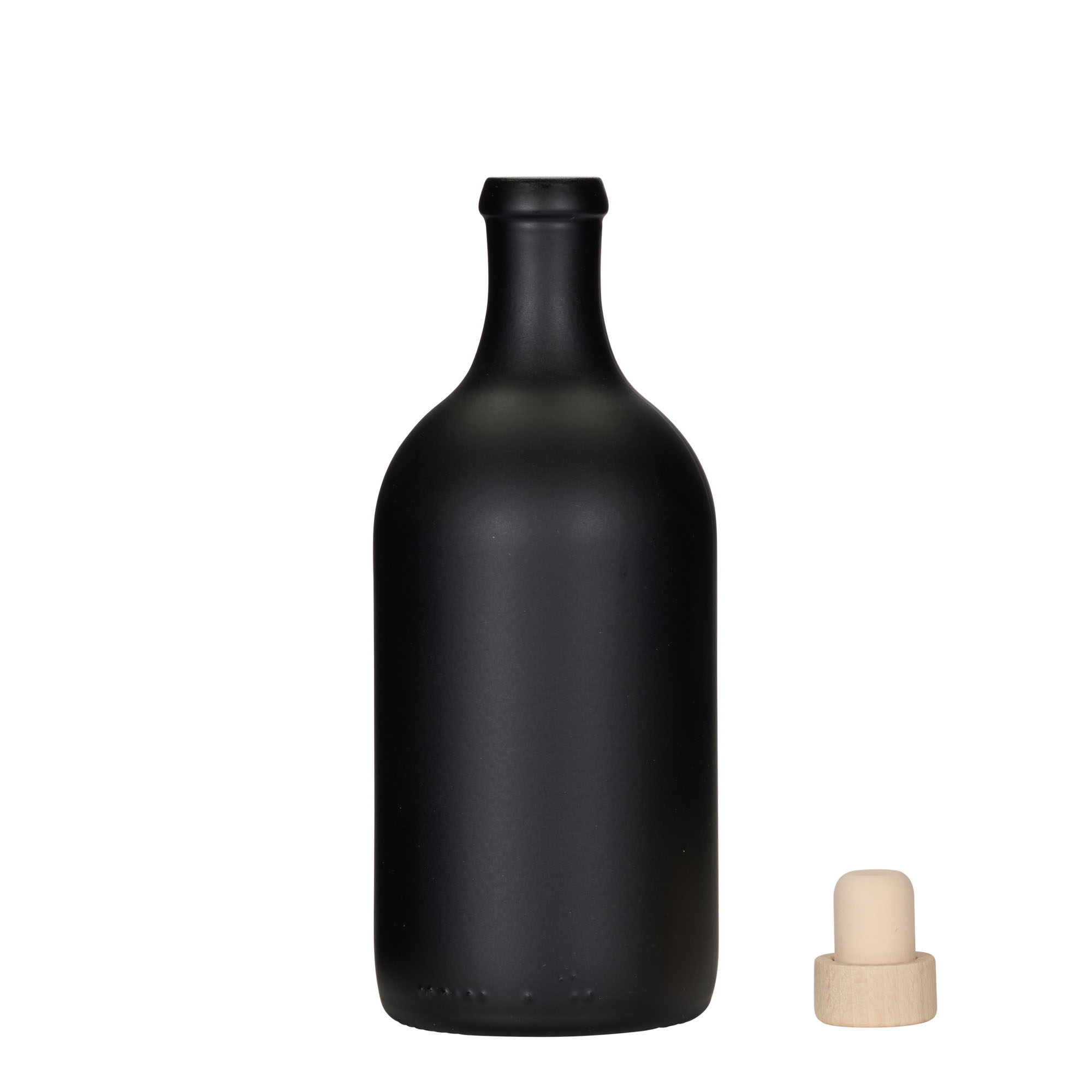 500 ml glass bottle 'Ginevra Leggera', black, opening: cork 500 ml glass bottle 'Ginevra Leggera', black, opening: cork