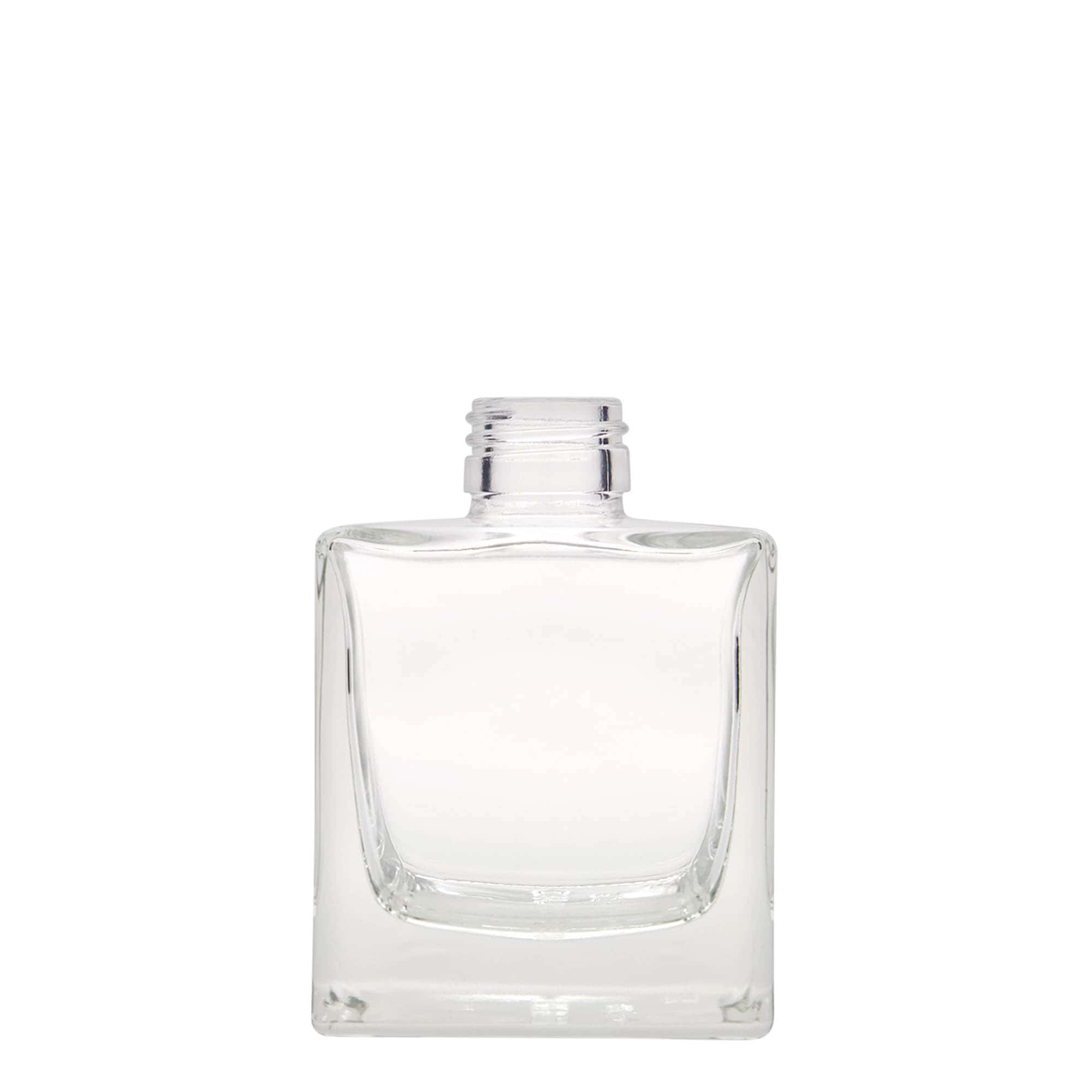 200 ml glass bottle 'Cube', square, opening: PP 28