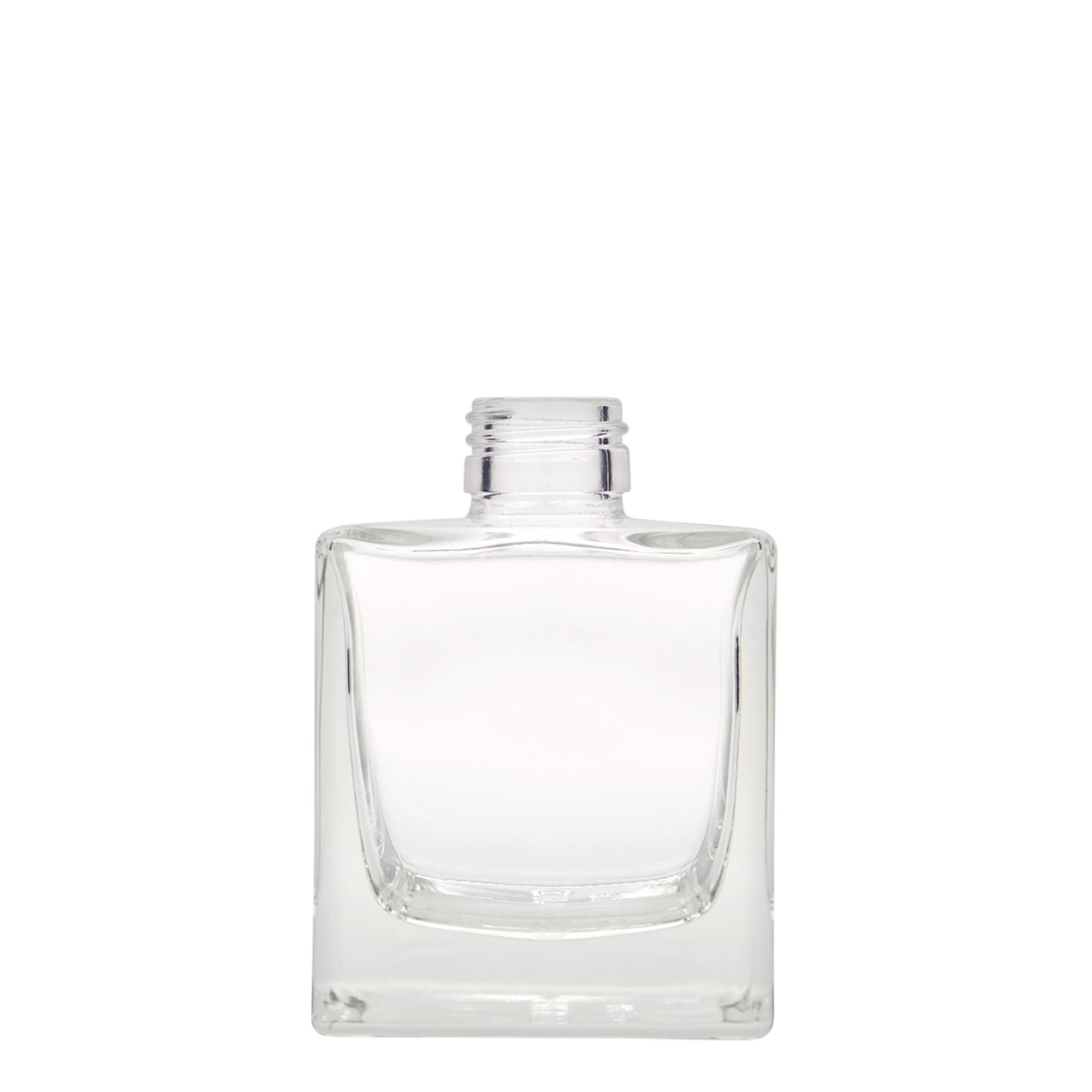 200 ml glass bottle 'Cube', square, opening: PP 28