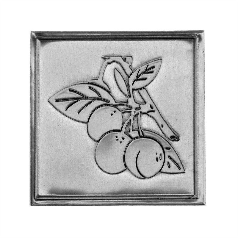Pewter tag 'Mirabelle', square, metal, silver