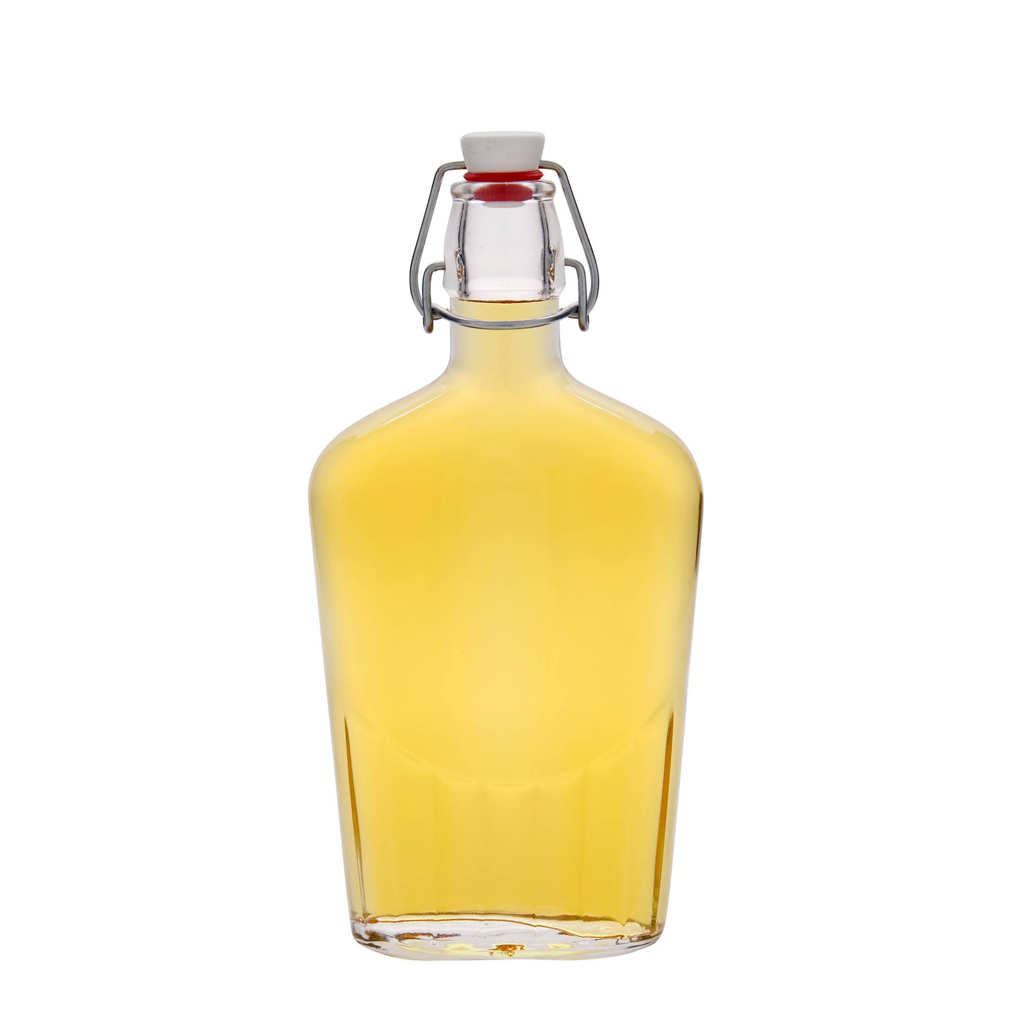 500 ml glass bottle 'Fiaschetta', oval, opening: swing top closure