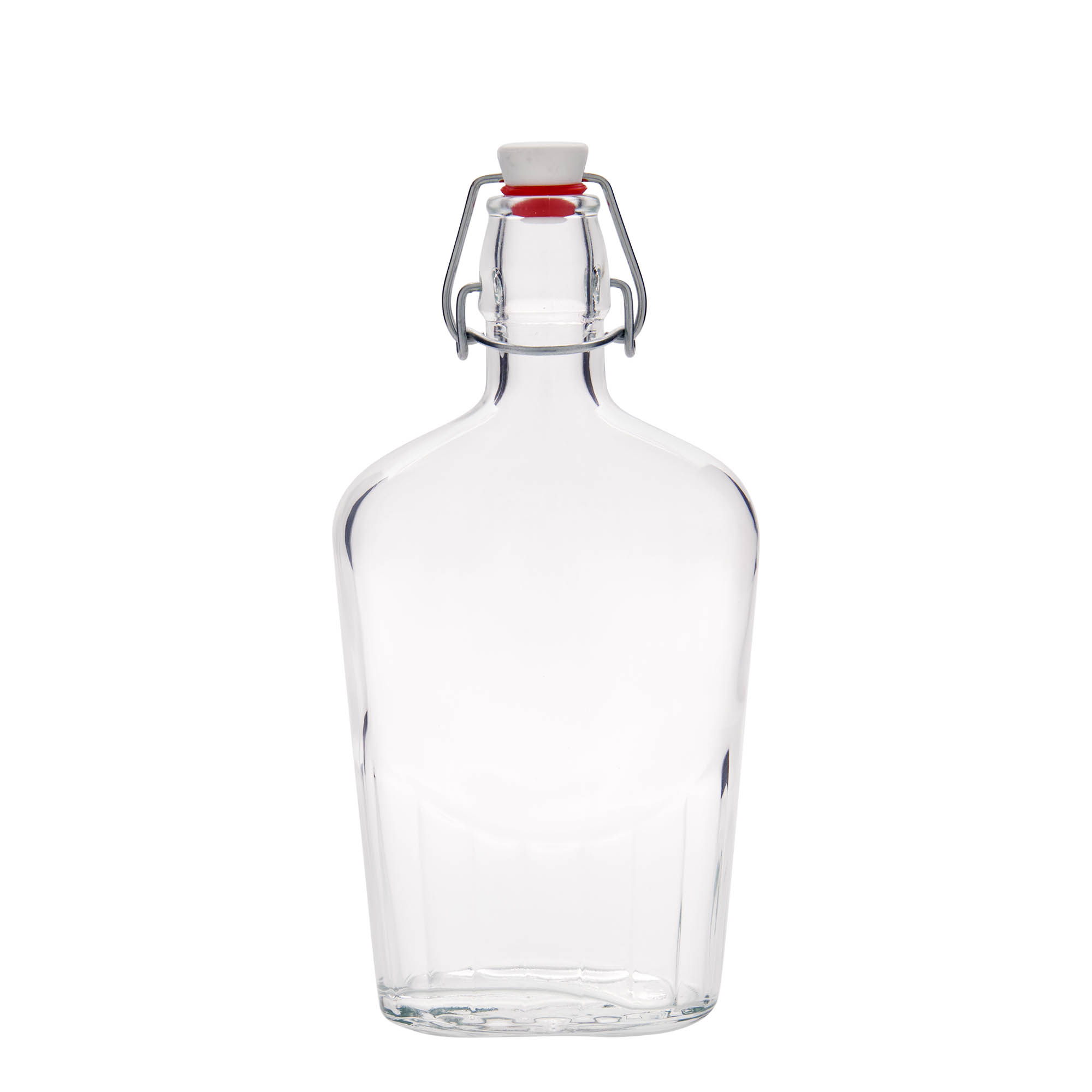 500 ml glass bottle 'Fiaschetta', oval, opening: swing top closure 500 ml glass bottle 'Fiaschetta', oval, opening: swing top closure