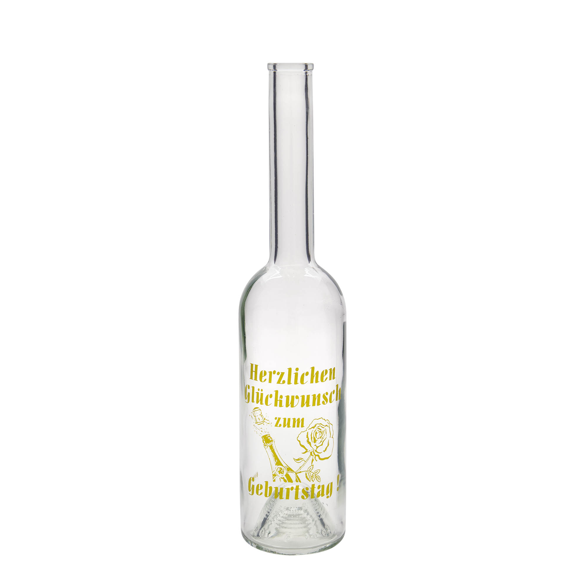 500 ml glass bottle ‘Opera’, design: birthday bottle, opening: cork