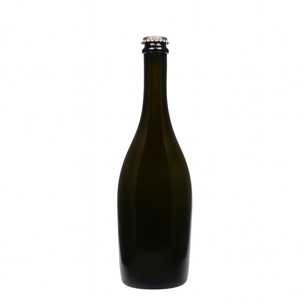 750 ml sparkling wine bottle 'Carmen', glass, antique green, opening: crown cap