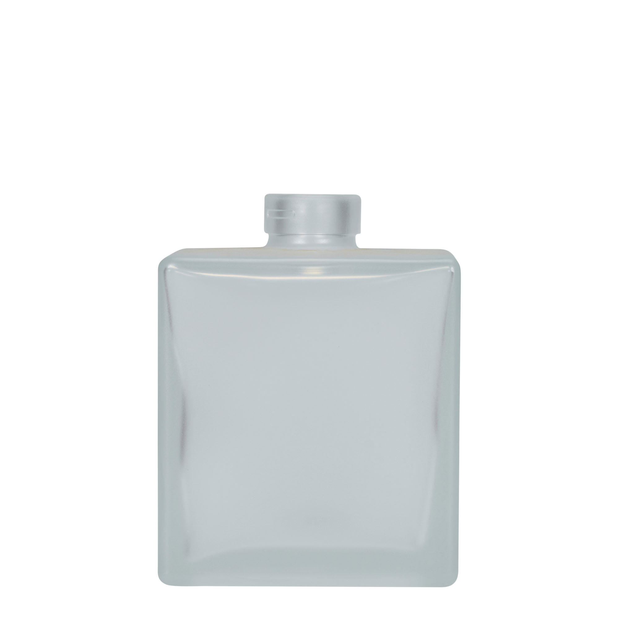 500 ml glass bottle 'Cube', square, frosted, opening: cork
