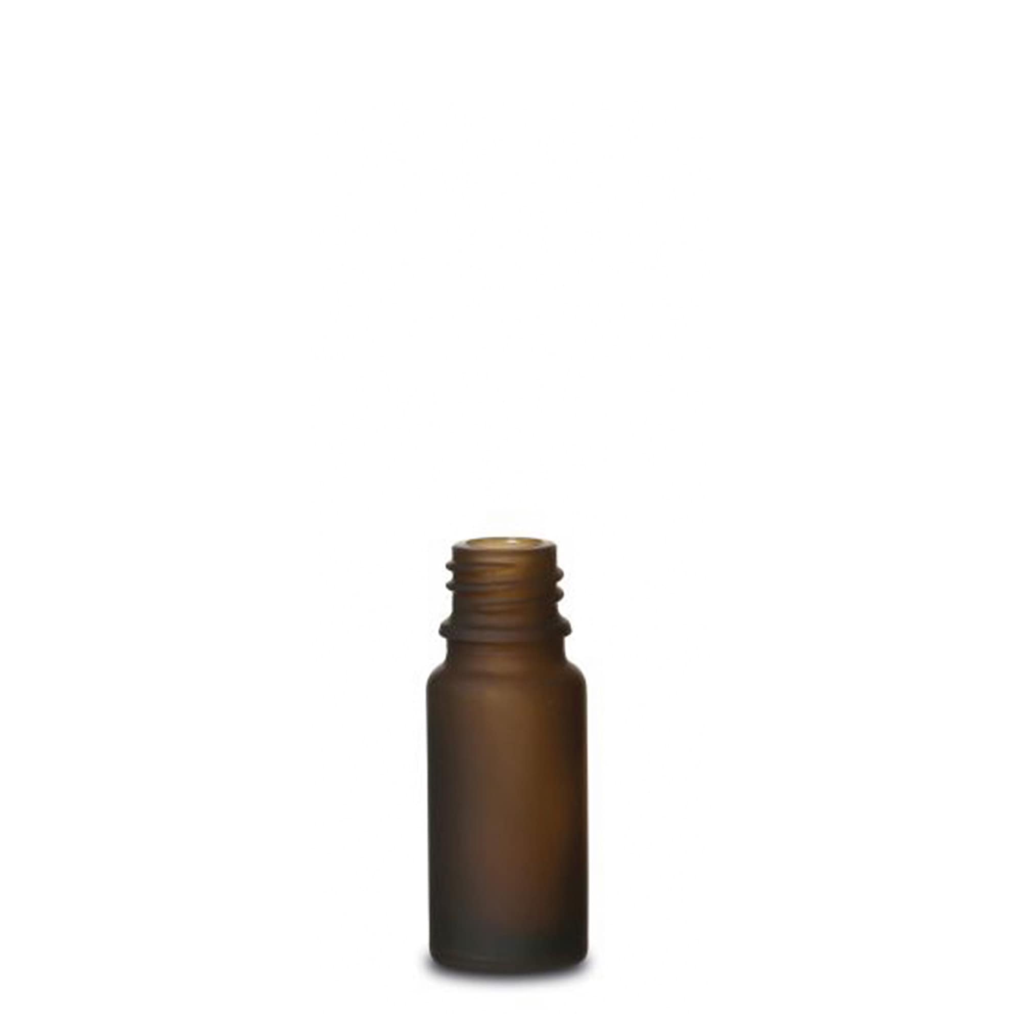 10 ml medicine bottle, glass, brown frosted, opening: DIN 18