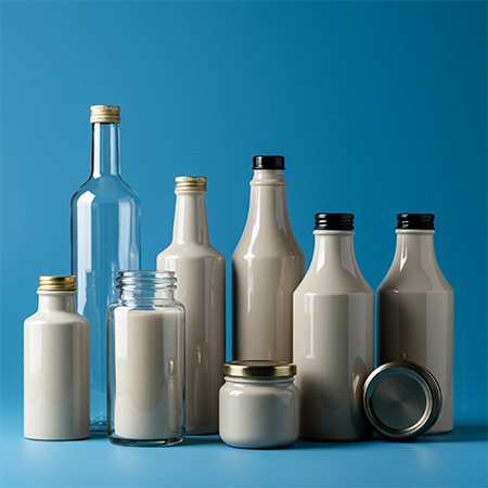 Groceries Mood picture: filled bottles and glasses