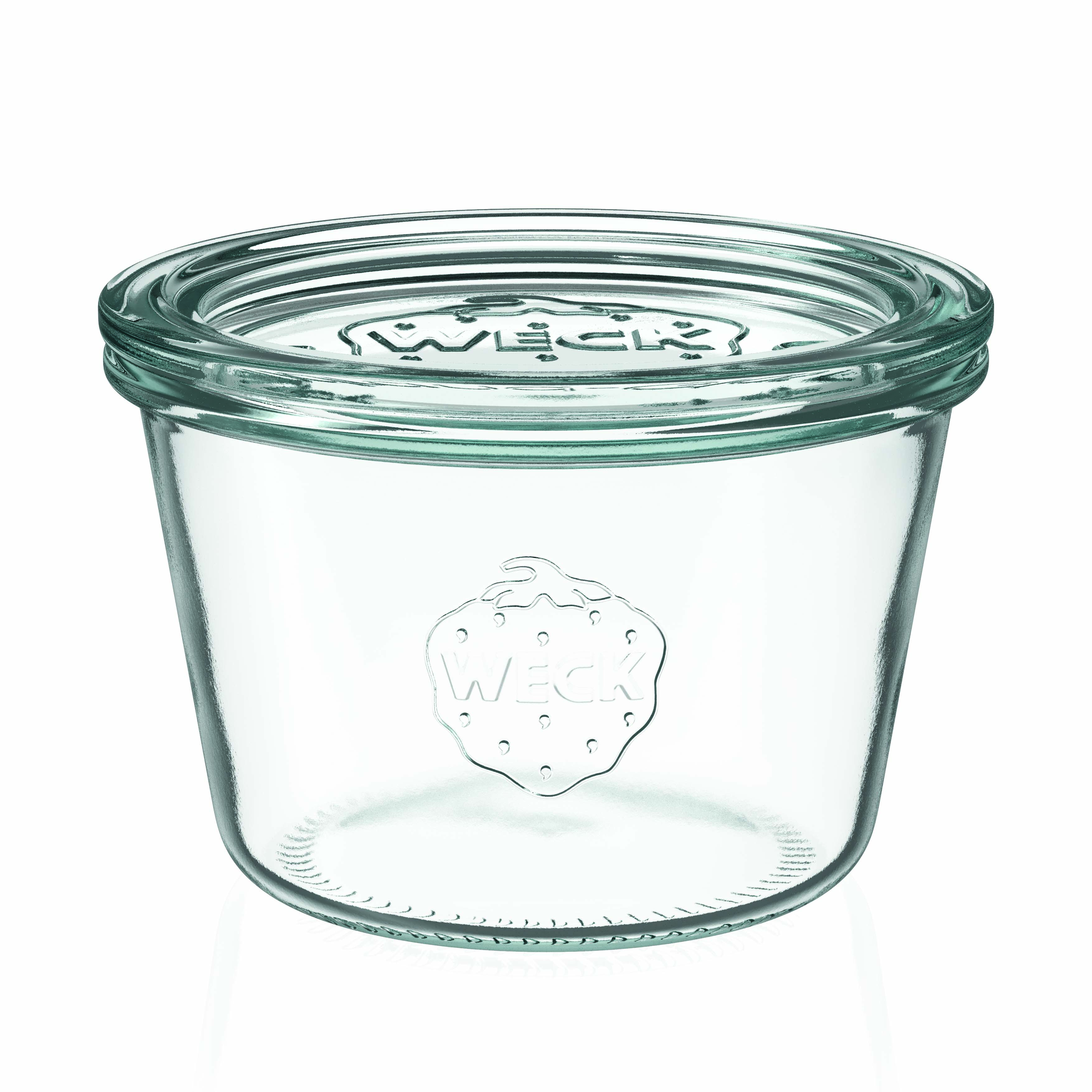 6x 370 ml WECK inverted jar with glass lid RR 100