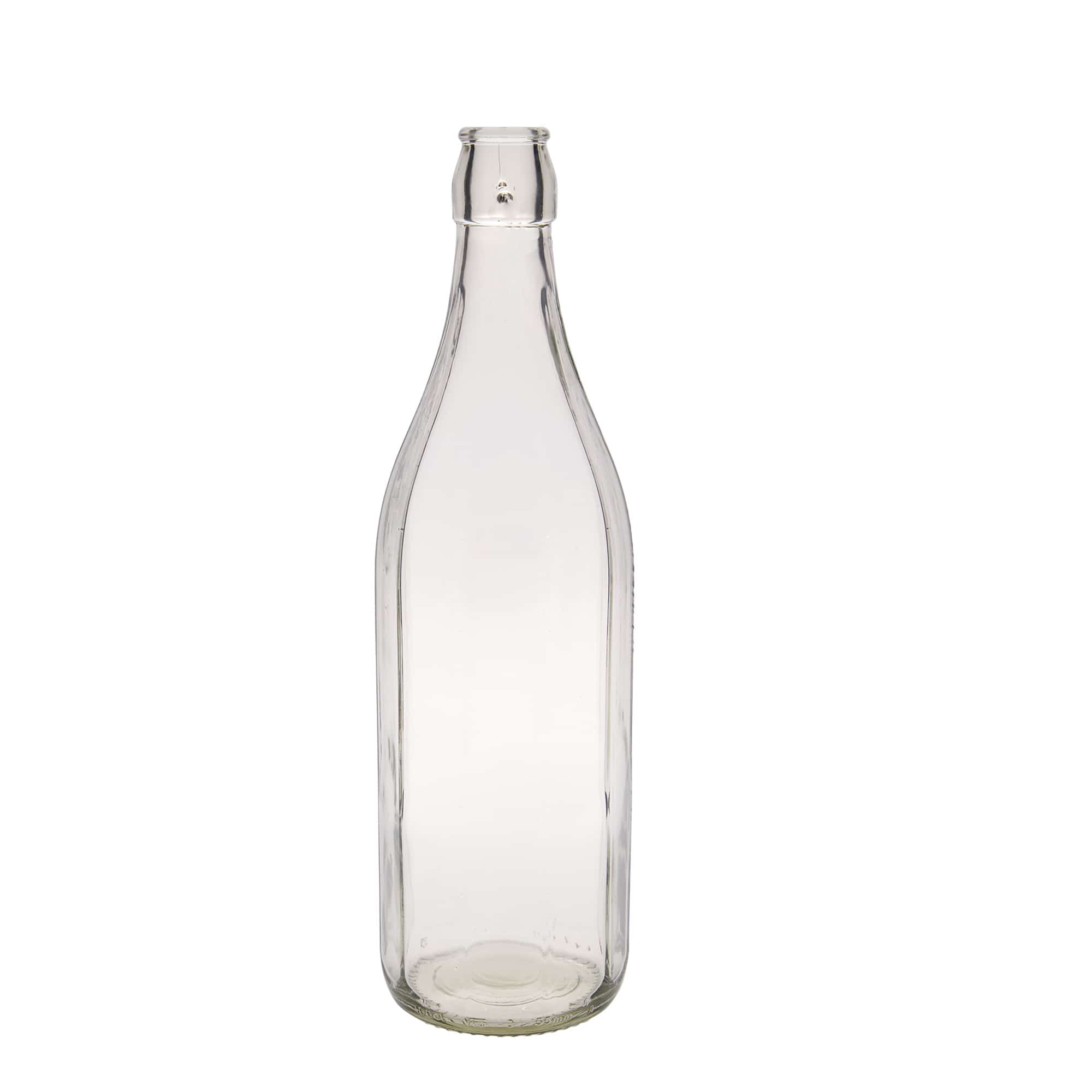 1,000 ml glass bottle 'Bravo' #, decagonal, opening: swing top closure