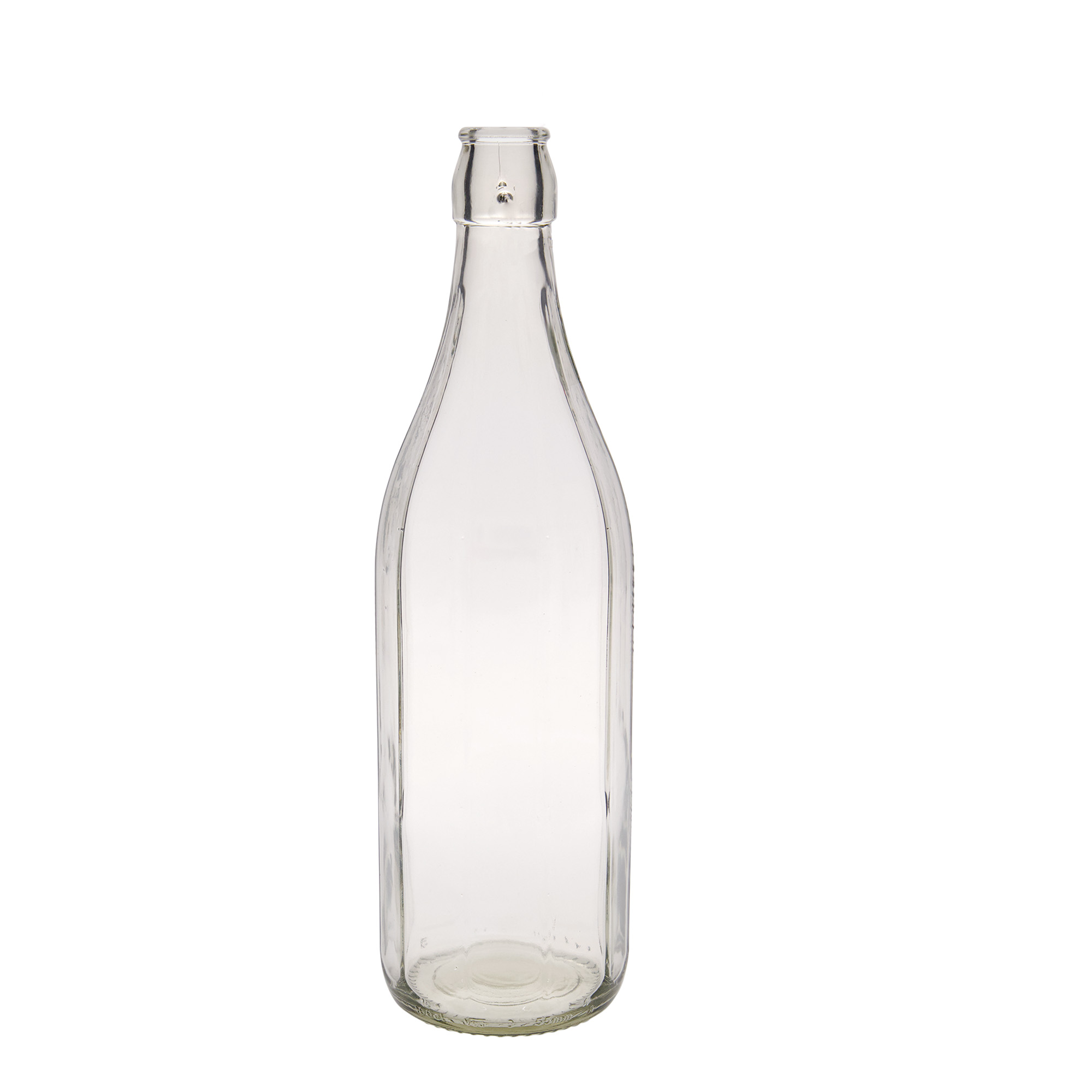 1,000 ml glass bottle ‘Bravo’, decagonal, opening: swing top closure