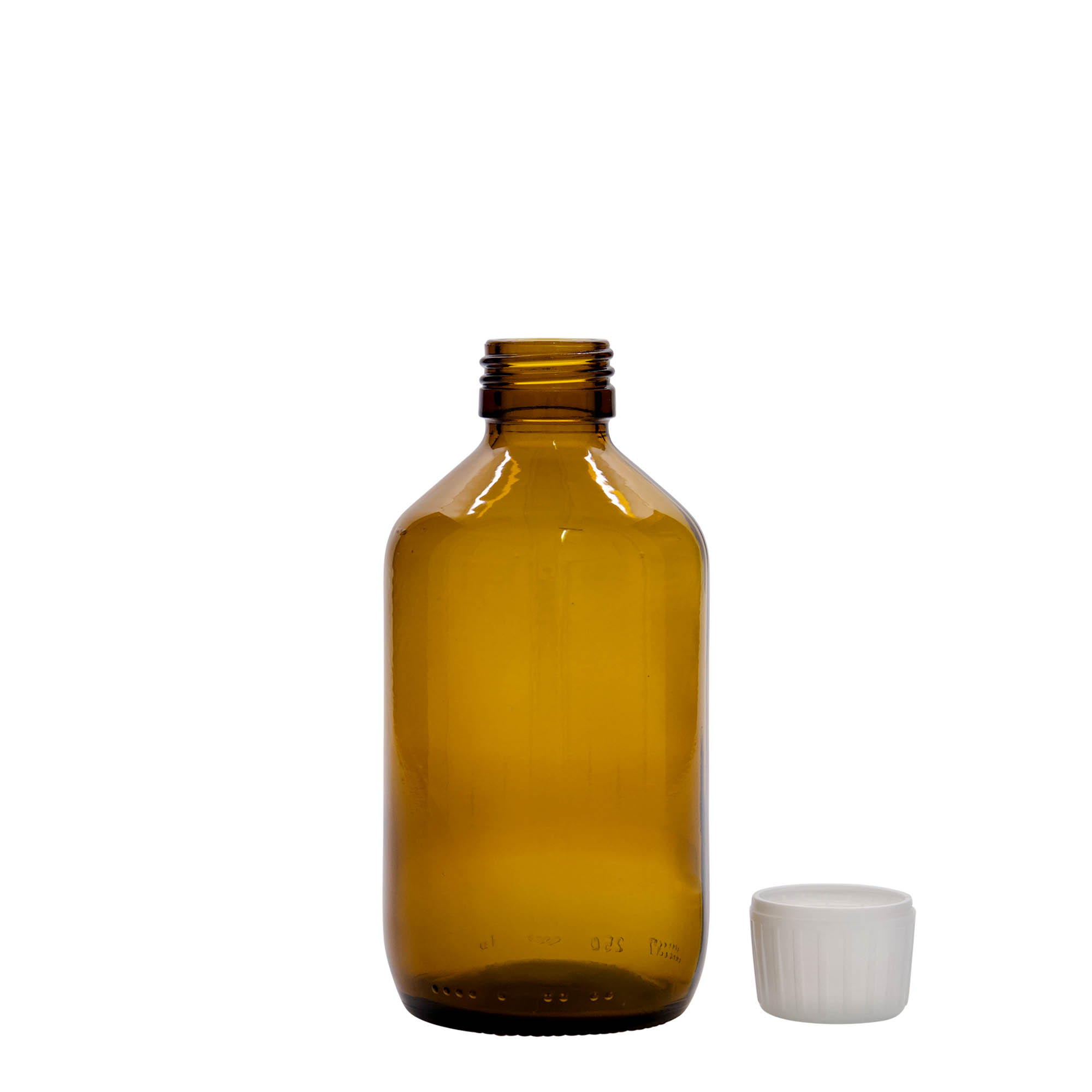 250 ml medicine bottle, brown, glass, opening: PP 28