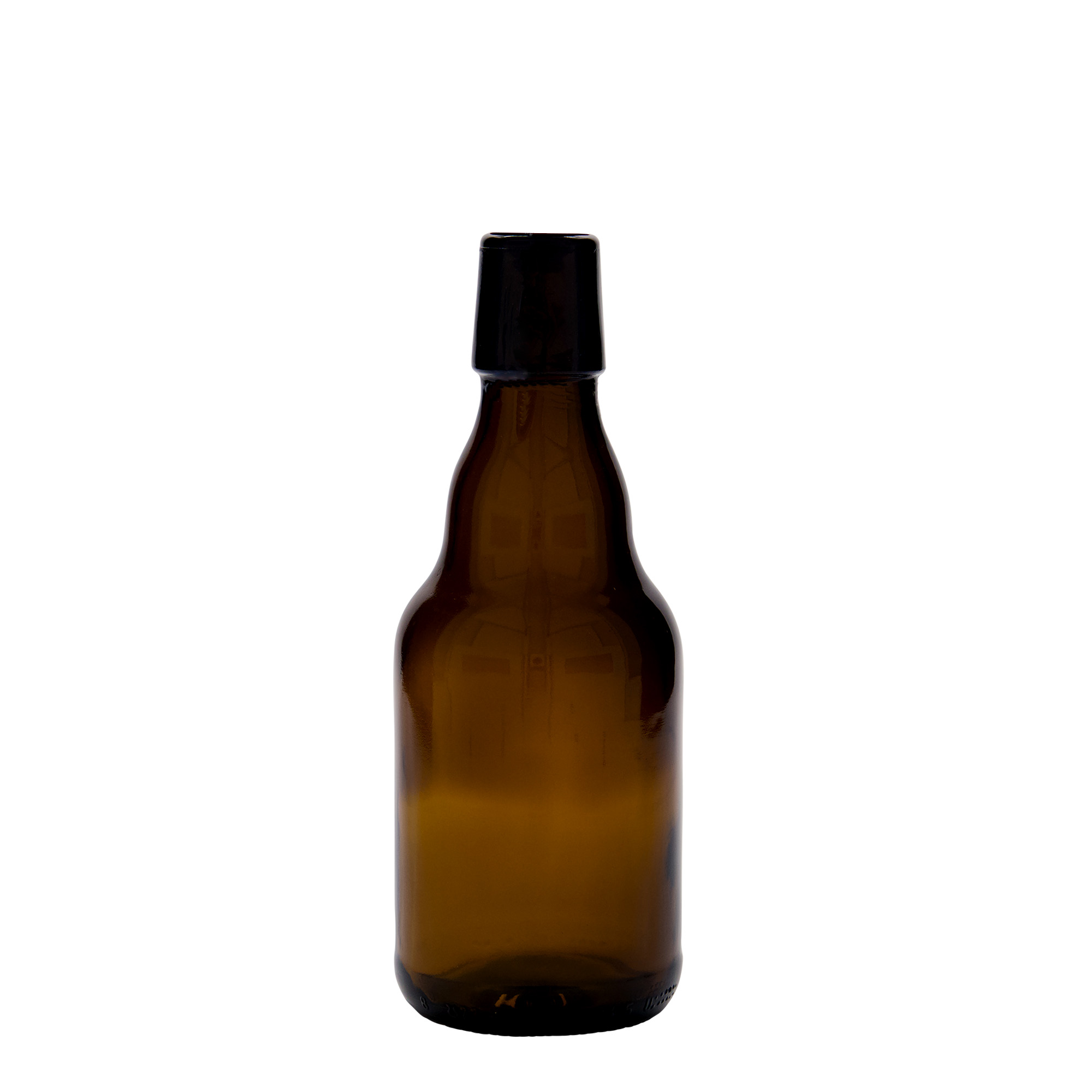 330 ml beer bottle ‘Steinie’, glass, brown, opening: swing top closure