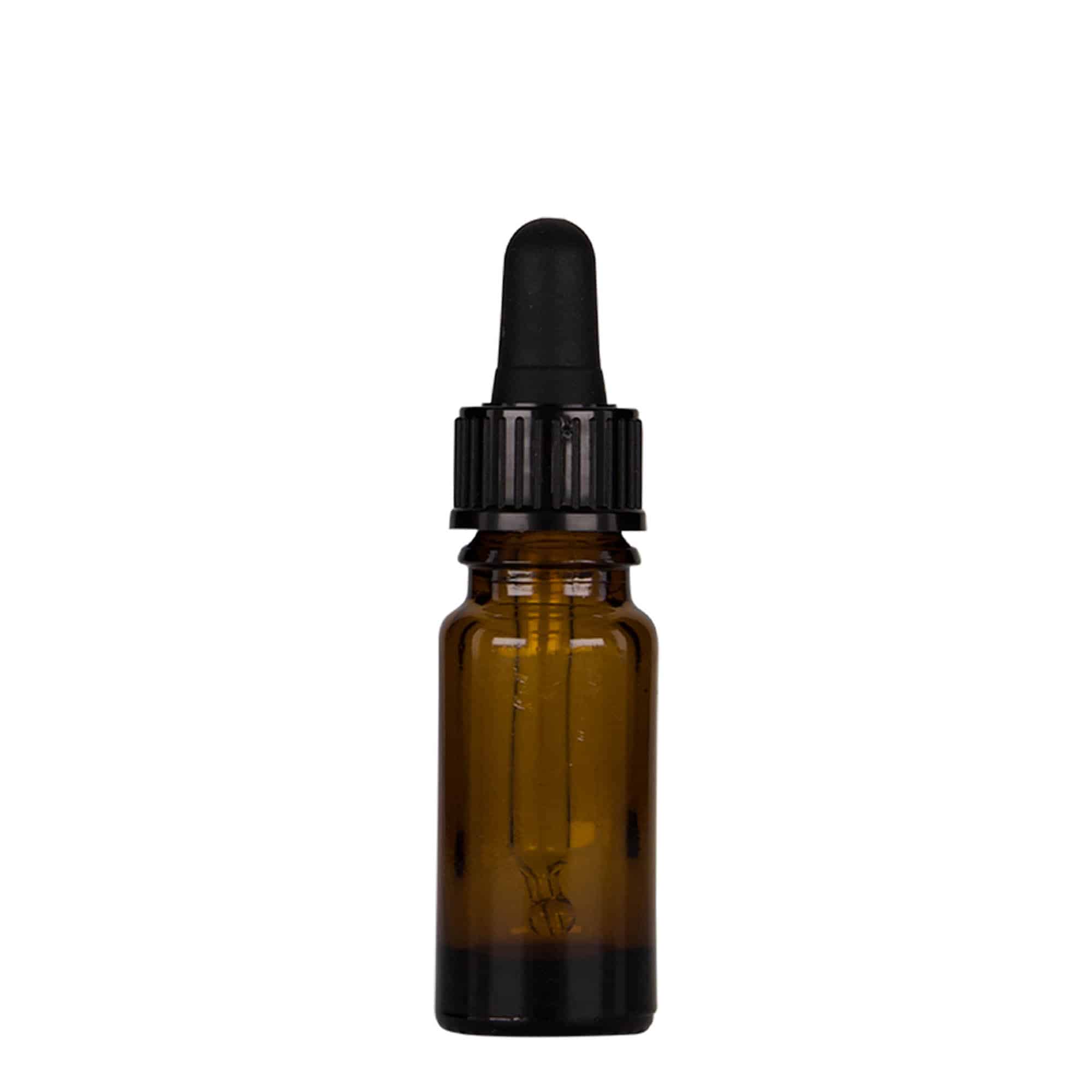 10 ml dropper bottle medicine, glass, brown-black, opening: DIN 18