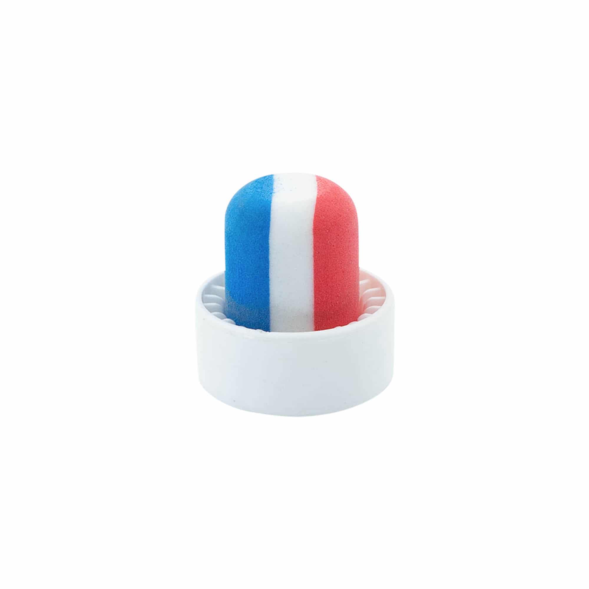 Handle cork 19 mm 'France', plastic, multicoloured, for opening: cork