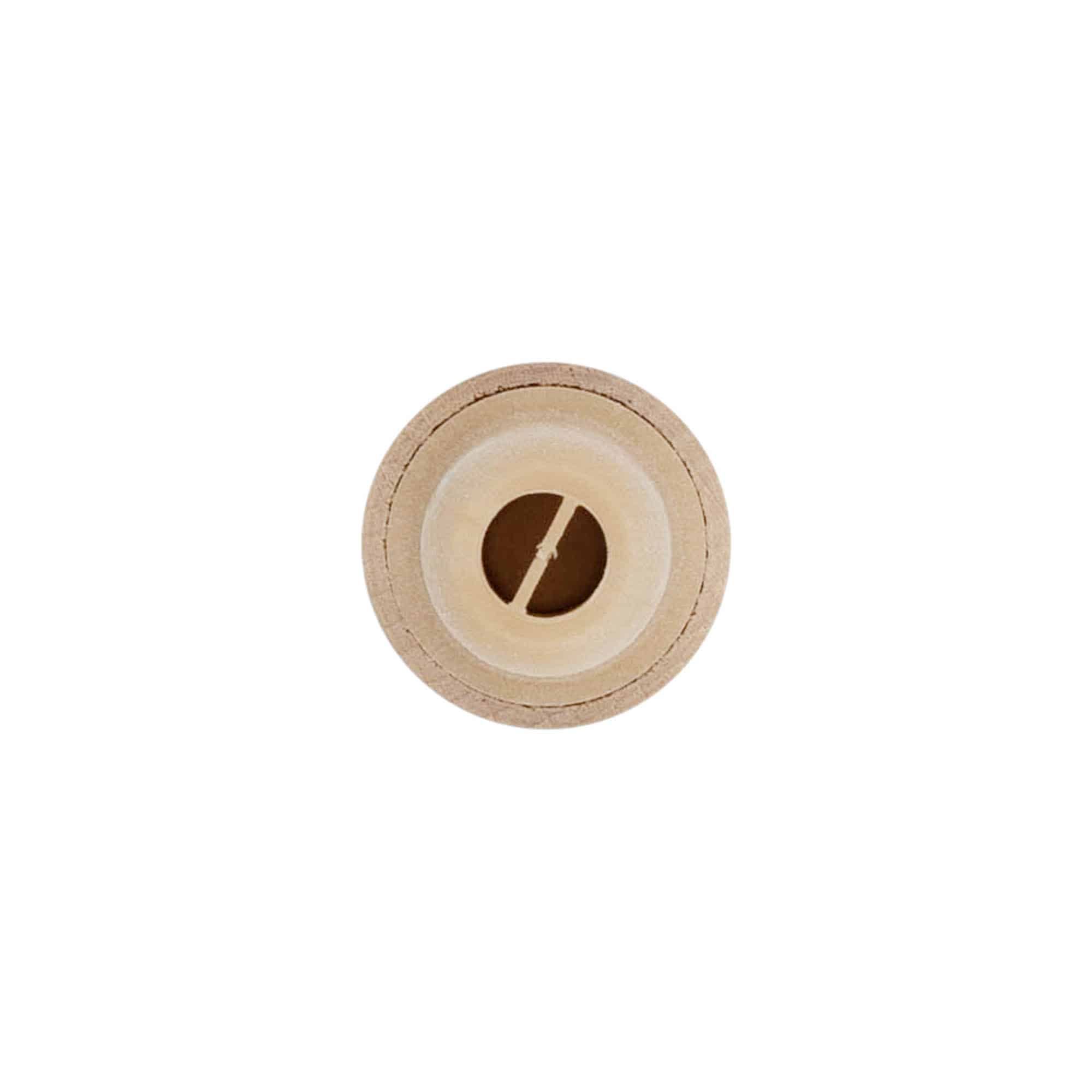 Handle cork with dosing opening 19 mm, wood/plastic, beige, for mouth: cork