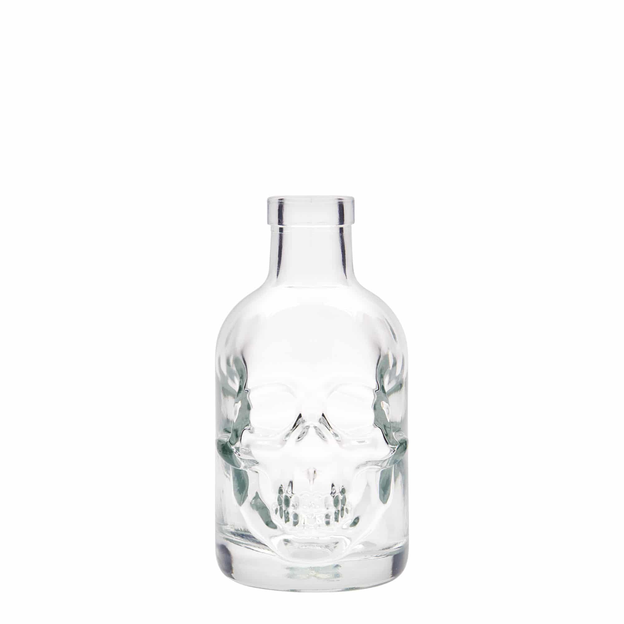 200 ml glass bottle 'Skull', opening: cork