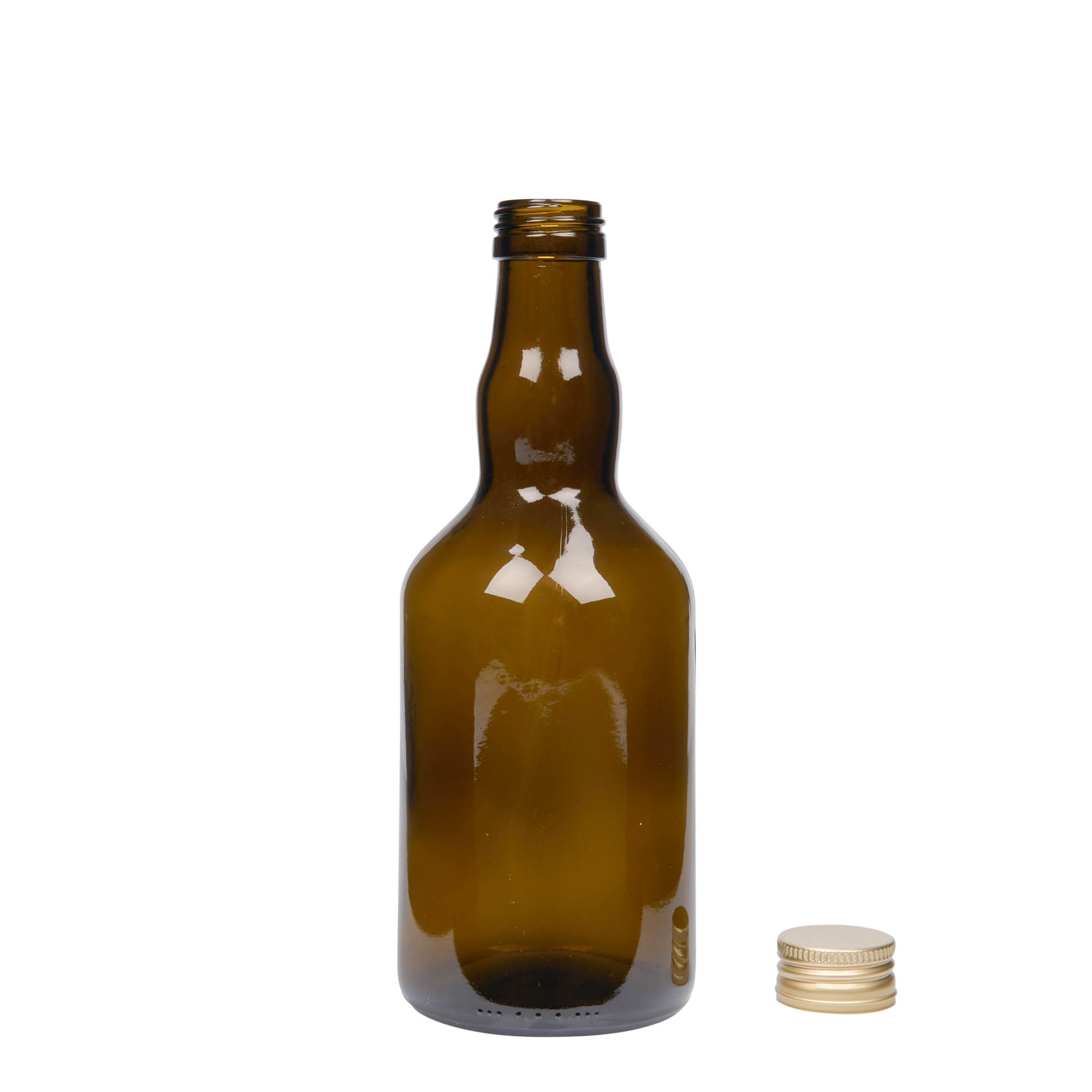 500 ml glass bottle 'Olona', antique green, opening: PP 31.5