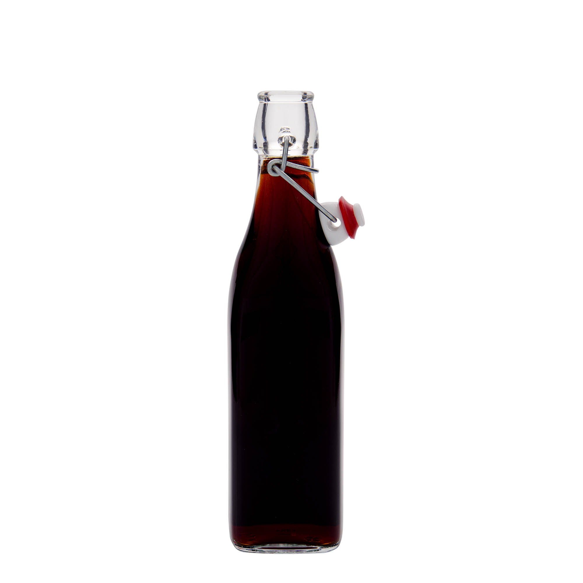 500 ml glass bottle ‘Swing, square, opening: swing top closure’