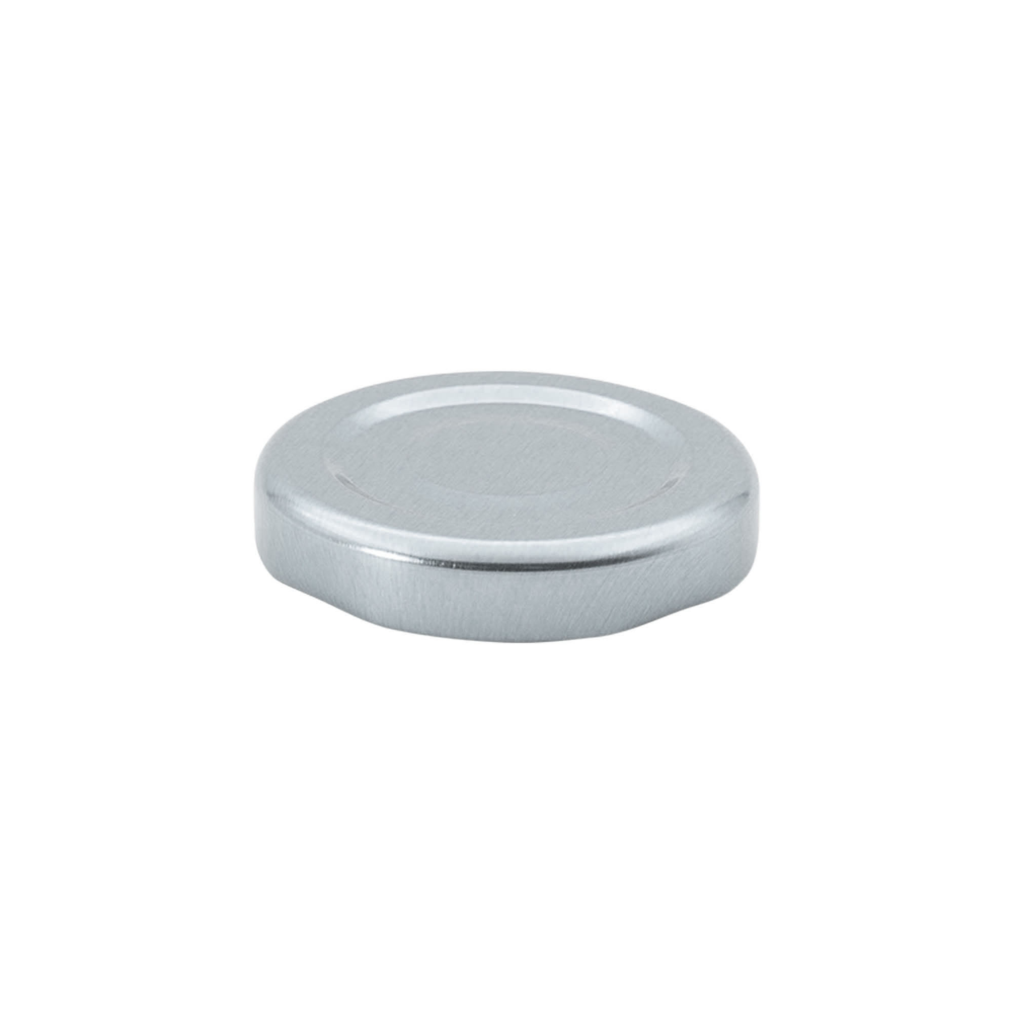 Twist-off lid, tinplate, silver, for opening: TO 43 Twist-off lid, tinplate, silver, for opening: TO 43